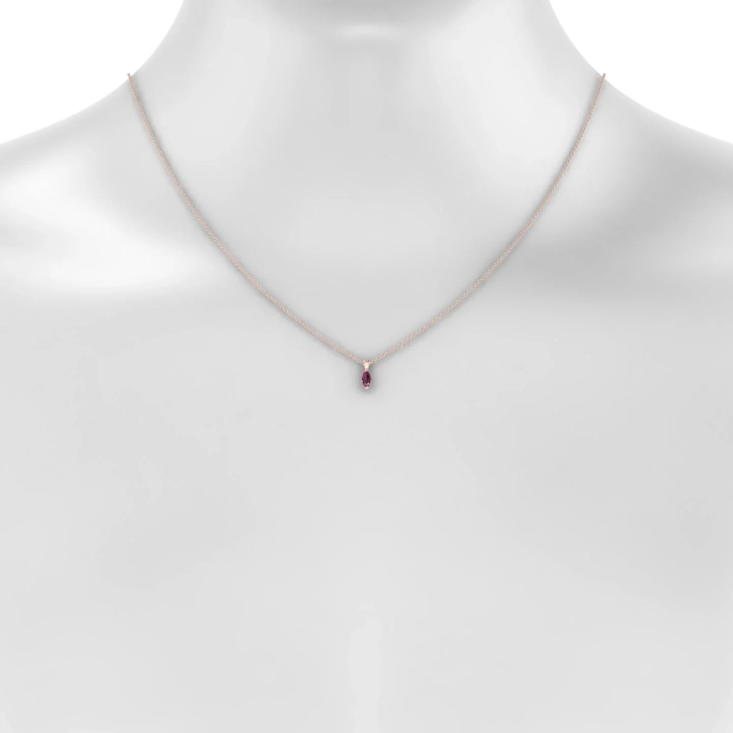 Reverse | 18k Rose Gold 6 x 3 mm Marquise Rhodolite Pendant