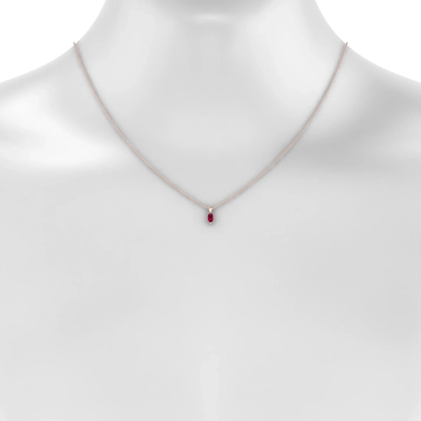 Reverse | 18k Rose Gold 6 x 3 mm Marquise Ruby Pendant