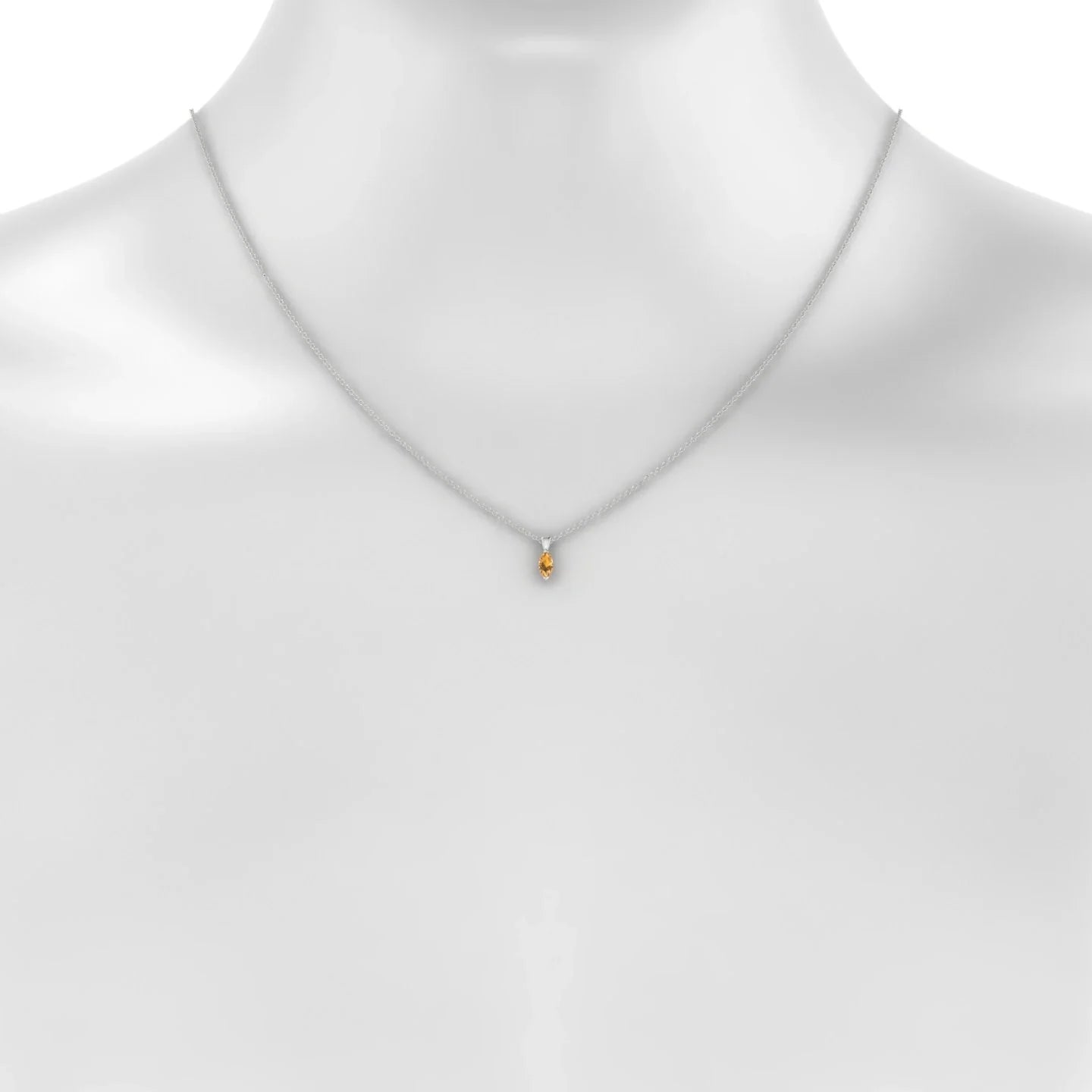Reverse | 18k White Gold 6 x 3 mm Marquise Citrine Pendant