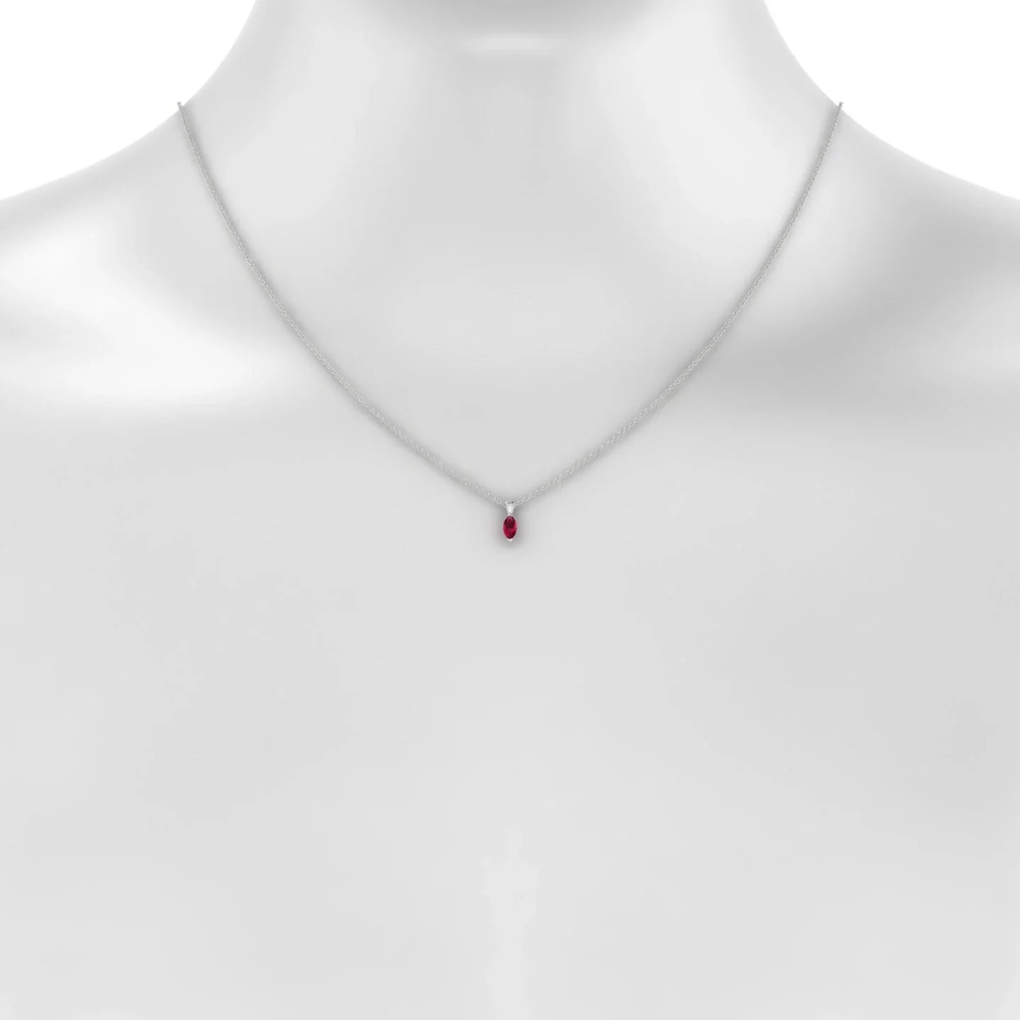 Reverse | 18k White Gold 6 x 3 mm Marquise Ruby Pendant