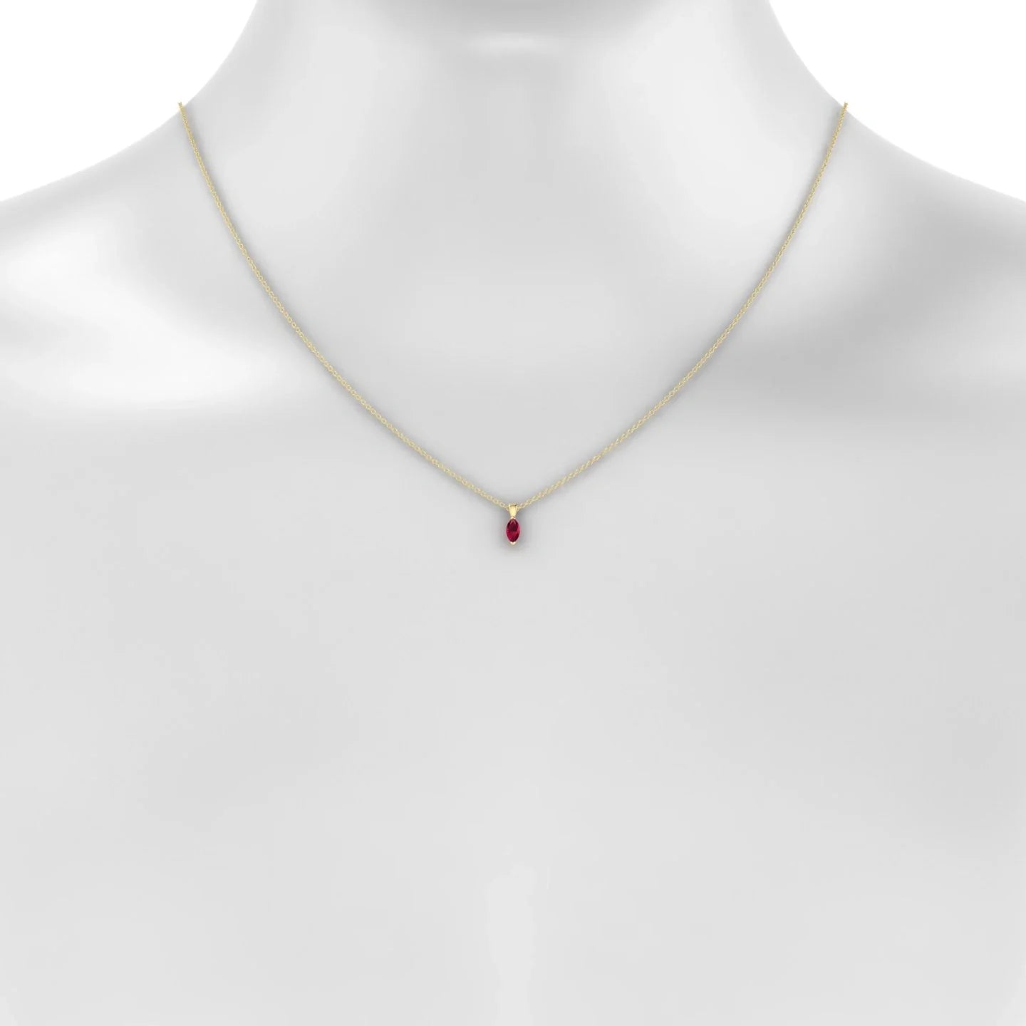 Reverse | 18k Yellow Gold 6 x 3 mm Marquise Ruby Pendant