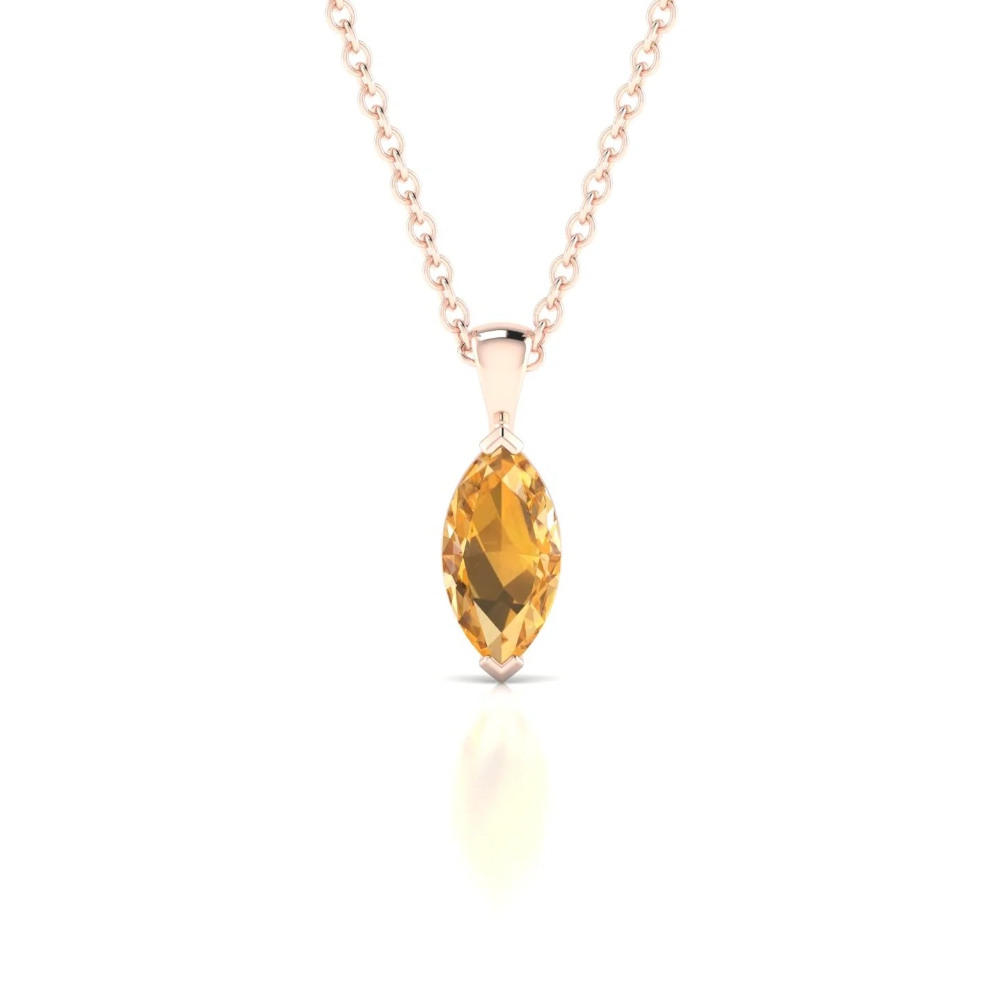 Reverse | 18k Rose Gold 8 x 4 mm Marquise Citrine Pendant