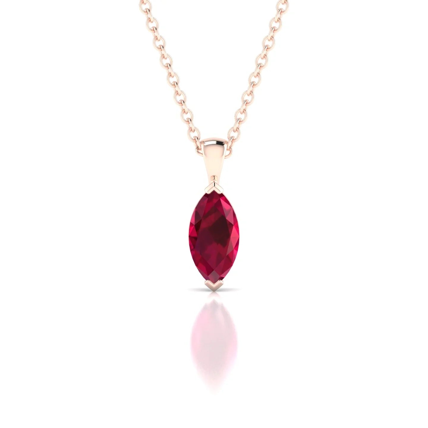 Reverse | 18k Rose Gold 8 x 4 mm Marquise Ruby Pendant