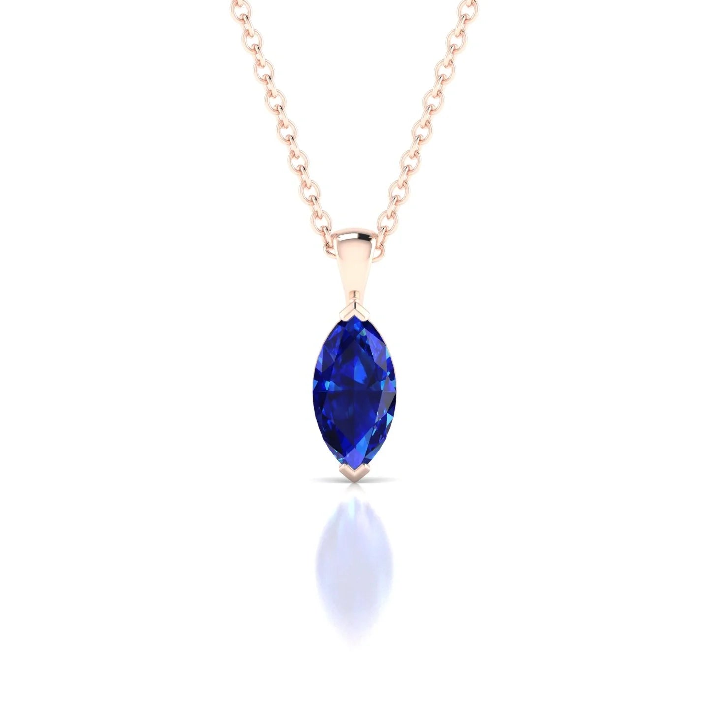 Reverse | 18k Rose Gold 8 x 4 mm Marquise Sapphire Pendant