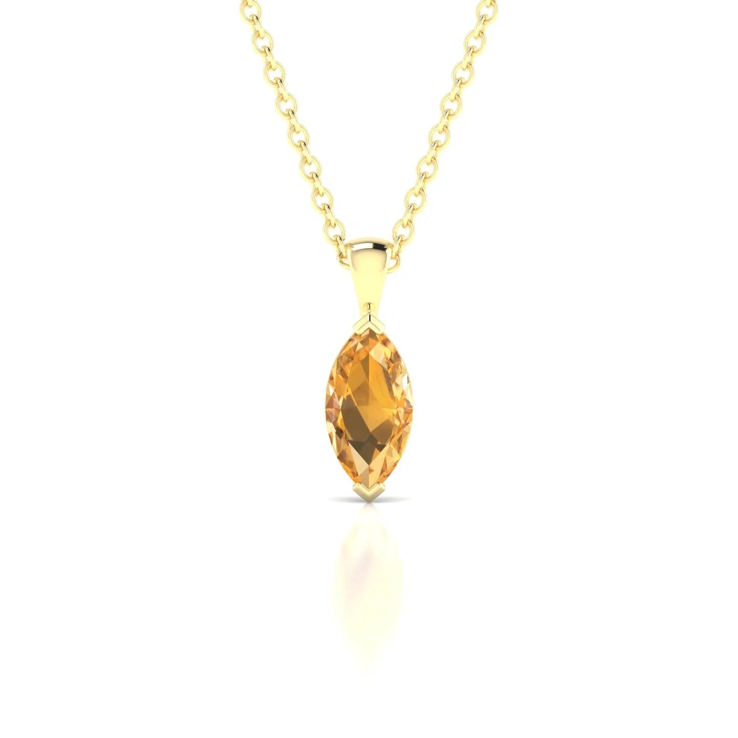 Reverse | 18k Yellow Gold 8 x 4 mm Marquise Citrine Pendant