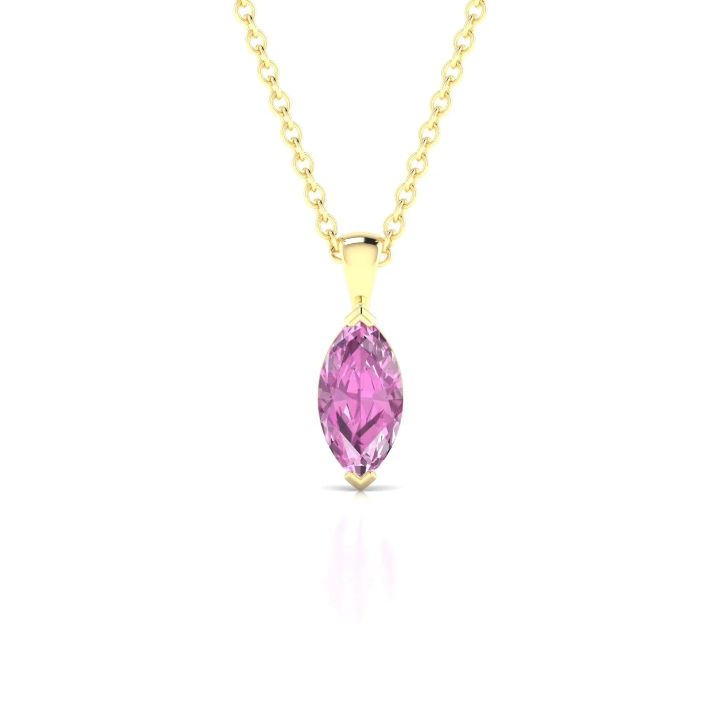 Reverse | 18k Yellow Gold 8 x 4 mm Marquise Pink Sapphire Pendant