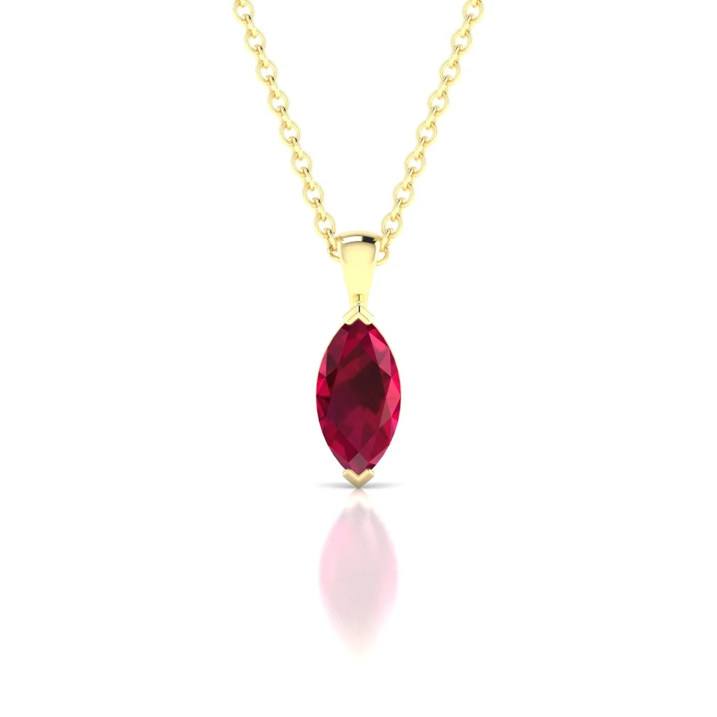 Reverse | 18k Yellow Gold 8 x 4 mm Marquise Ruby Pendant