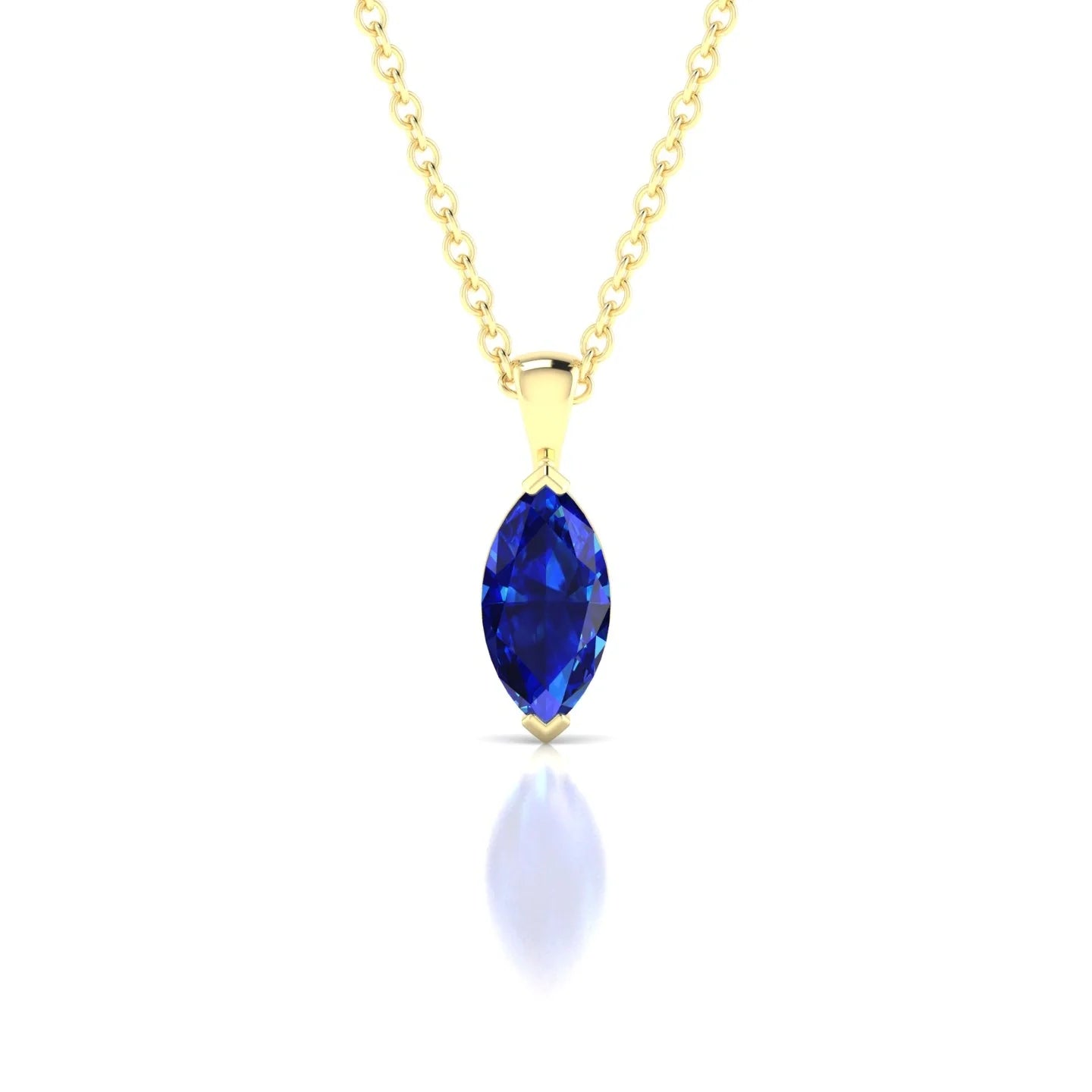 Reverse | 18k Yellow Gold 8 x 4 mm Marquise Sapphire Pendant