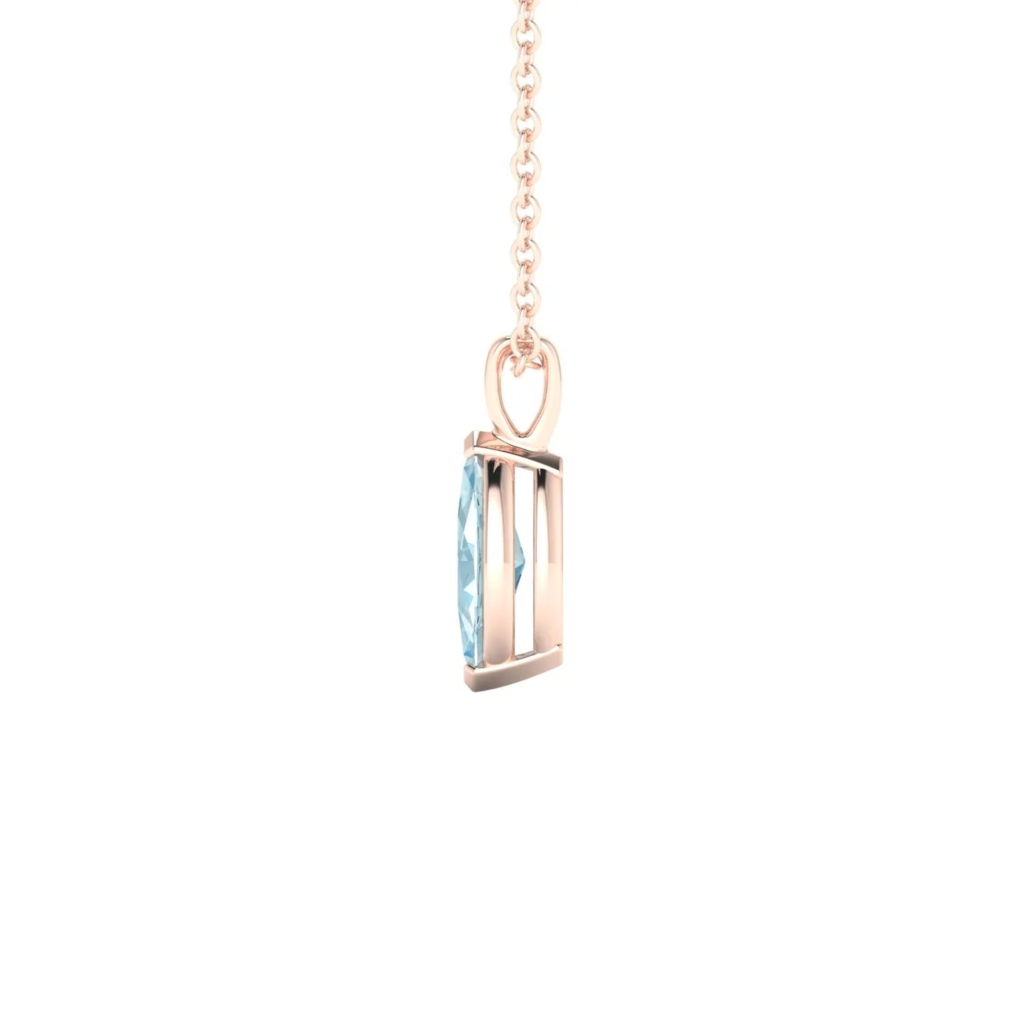 Reverse | 18k Rose Gold 8 x 4 mm Marquise Aquamarine Pendant
