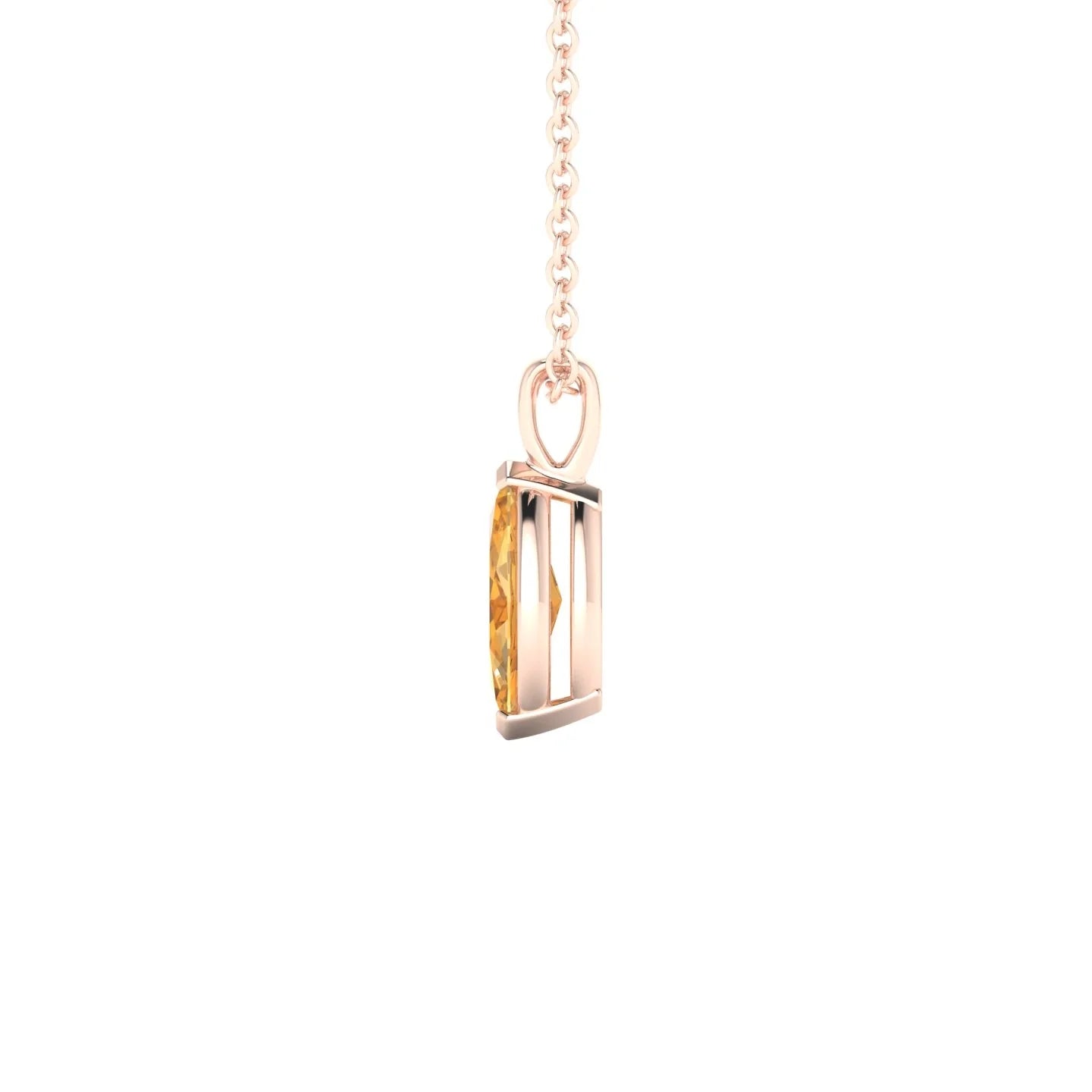 Reverse | 18k Rose Gold 8 x 4 mm Marquise Citrine Pendant