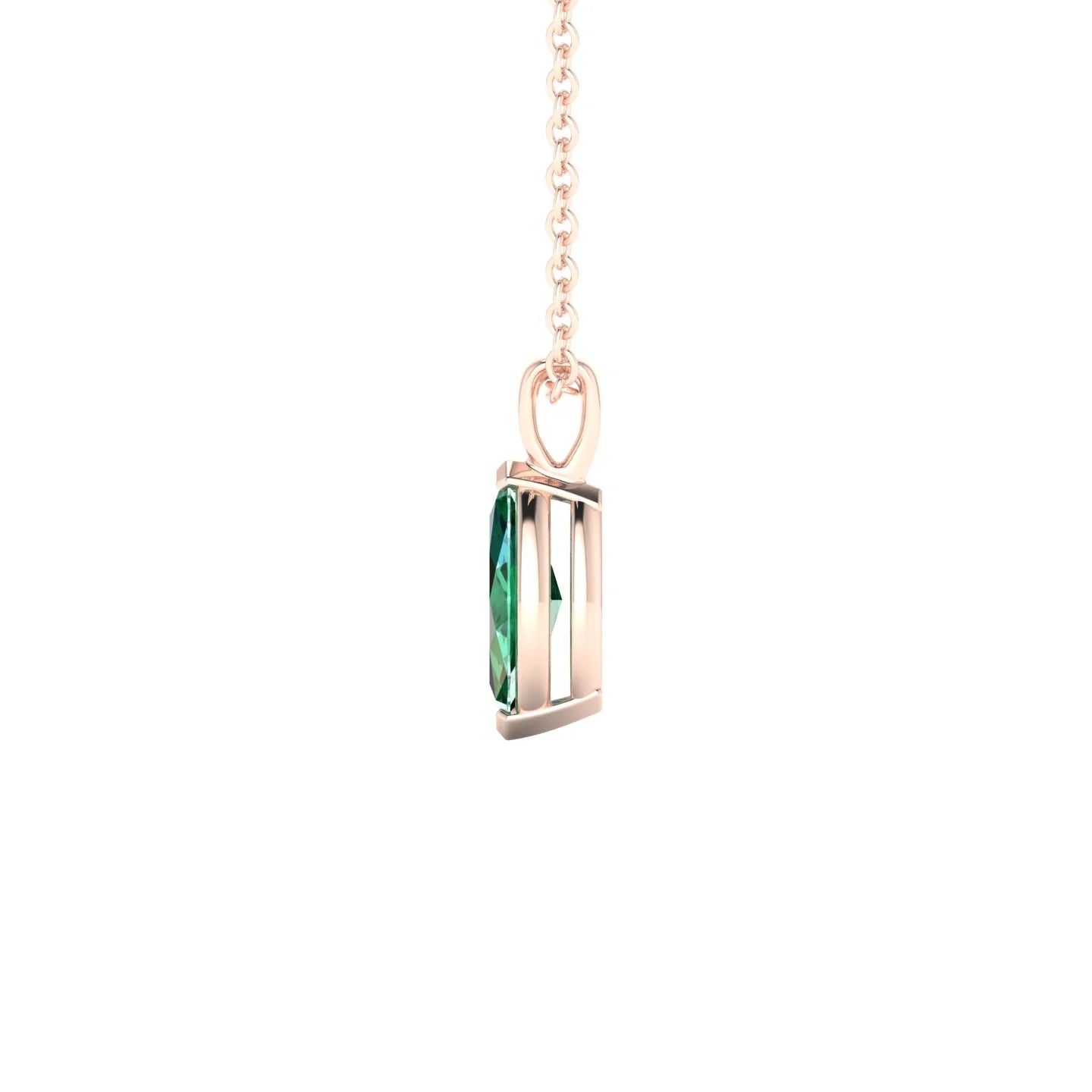 Reverse | 18k Rose Gold 8 x 4 mm Marquise Emerald Pendant