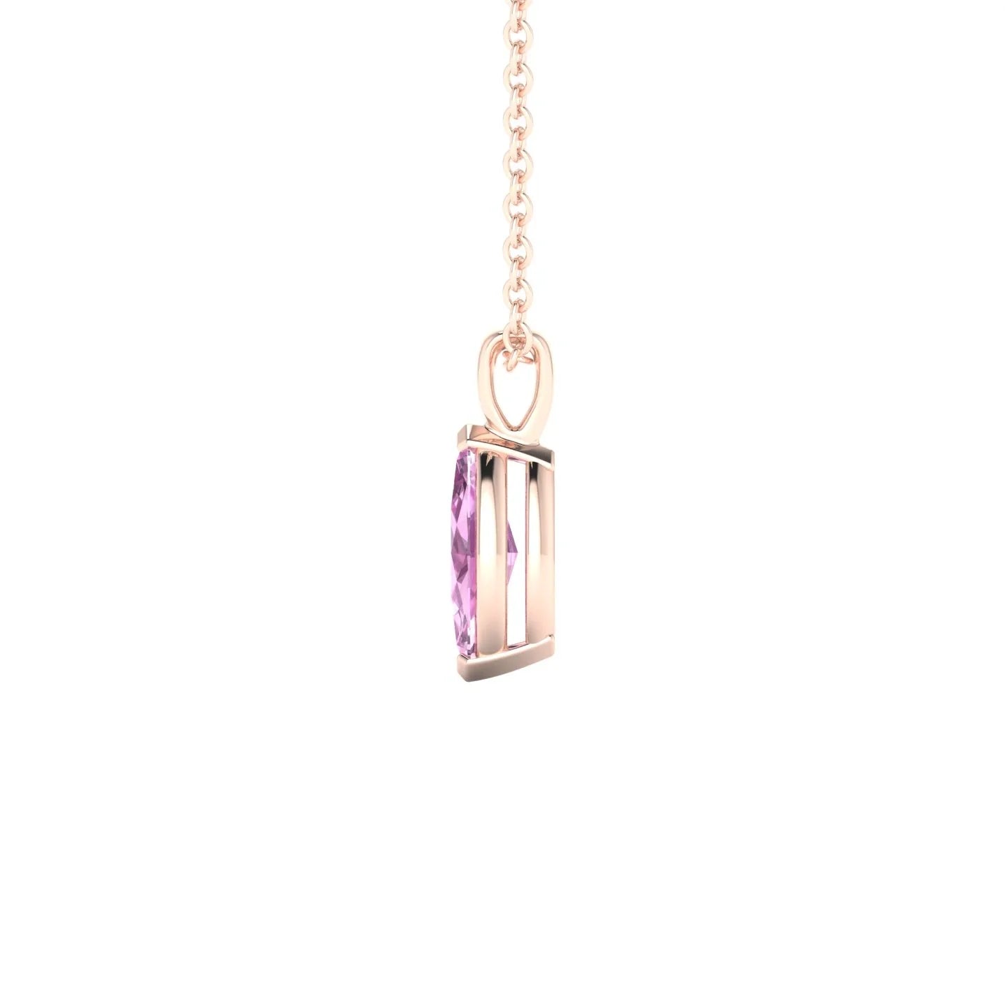 Reverse | 18k Rose Gold 8 x 4 mm Marquise Pink Sapphire Pendant