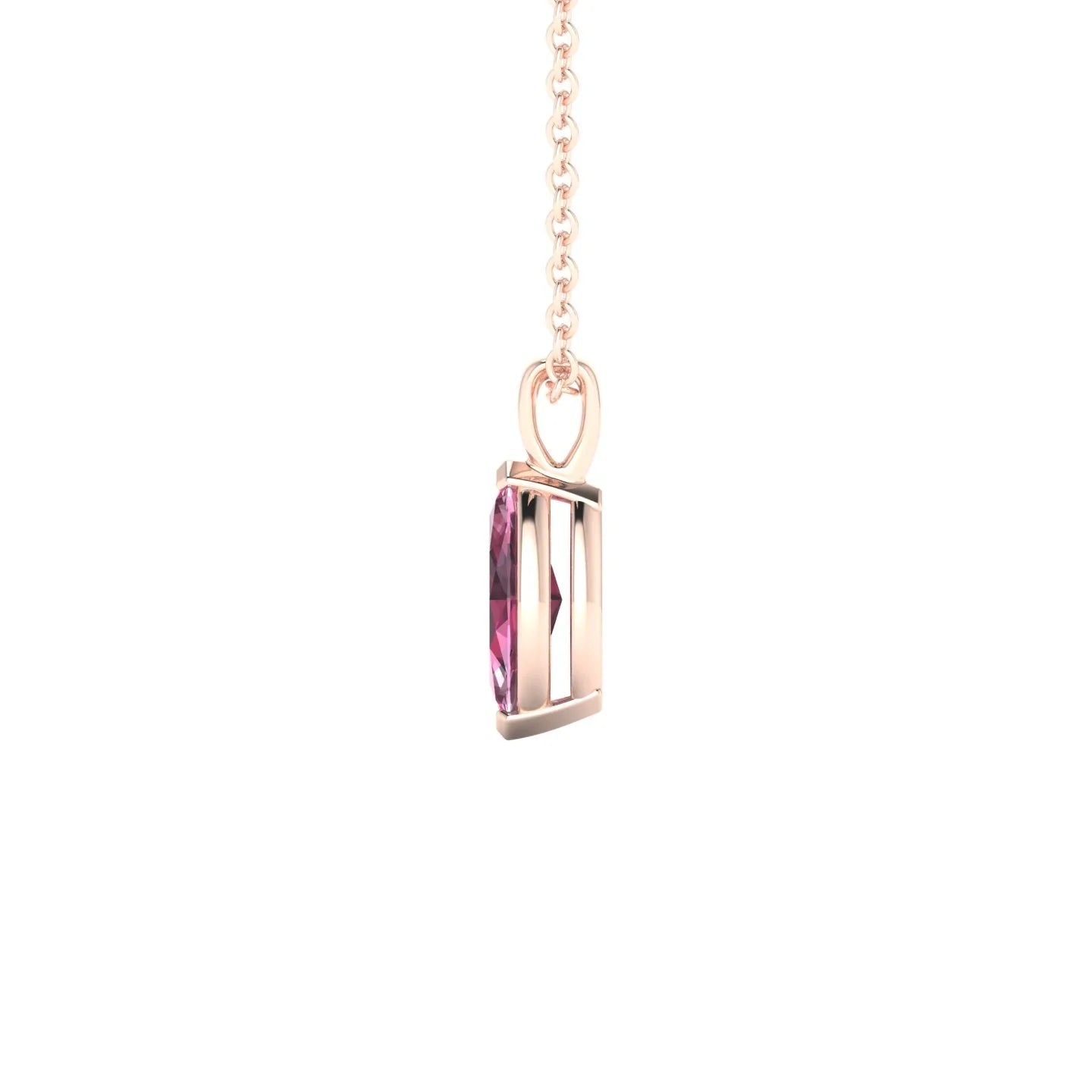 Reverse | 18k Rose Gold 8 x 4 mm Marquise Rhodolite Pendant