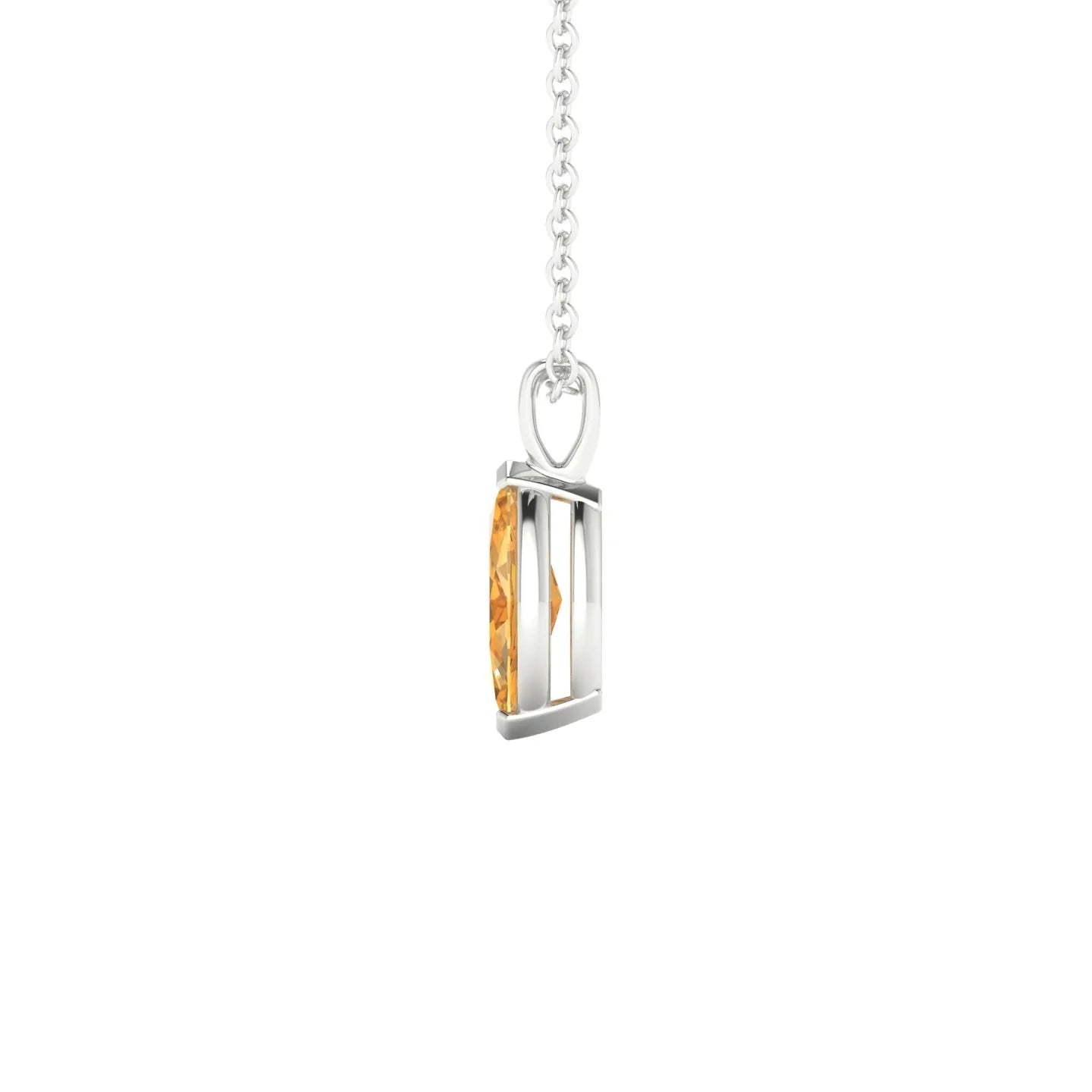 Reverse | 18k White Gold 8 x 4 mm Marquise Citrine Pendant