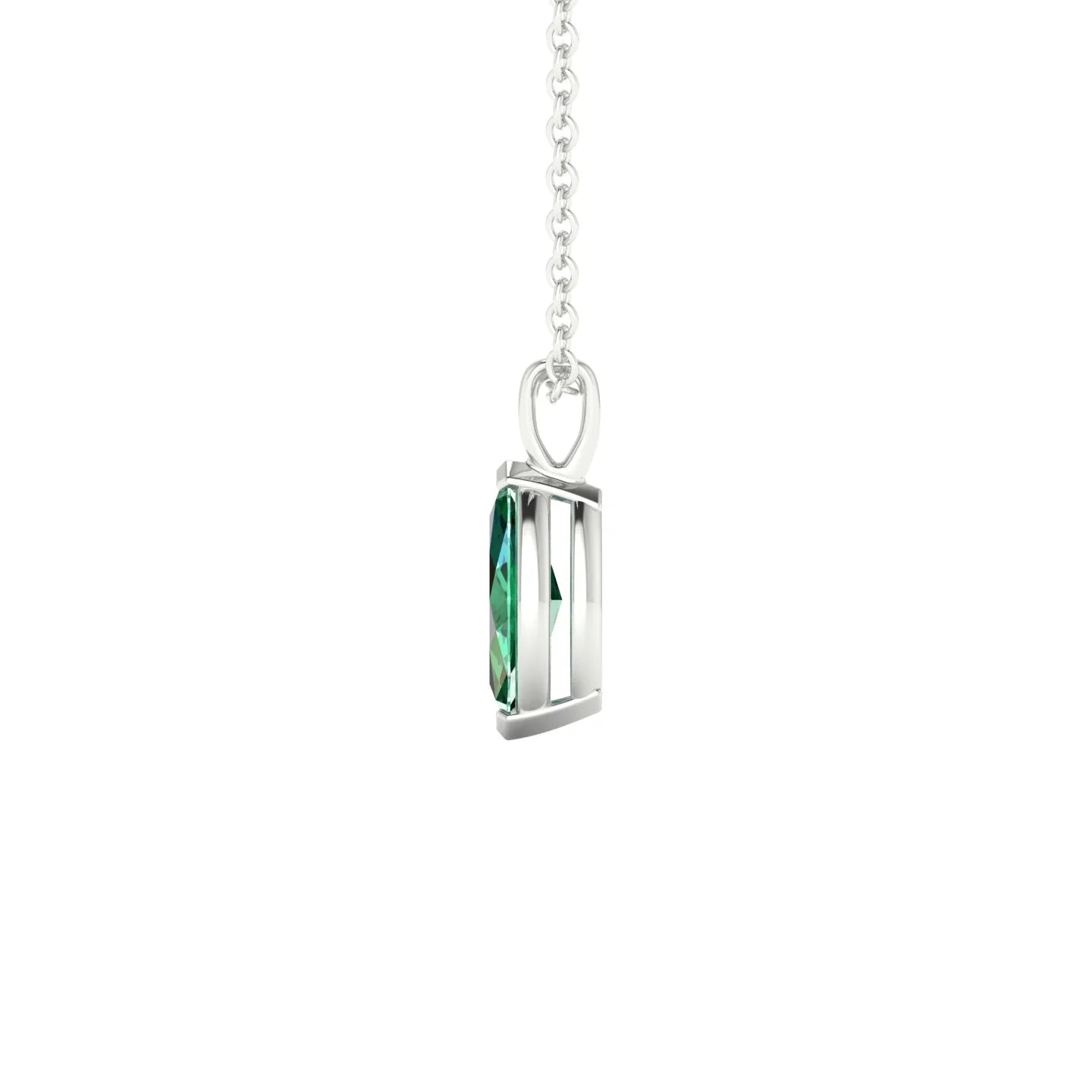 Reverse | 18k White Gold 8 x 4 mm Marquise Emerald Pendant