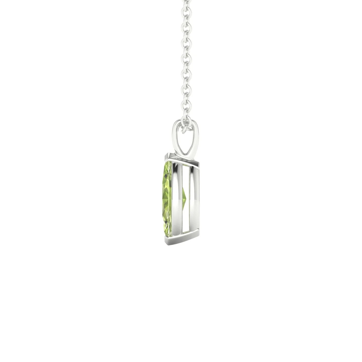 Reverse | 18k White Gold 8 x 4 mm Marquise Peridot Pendant
