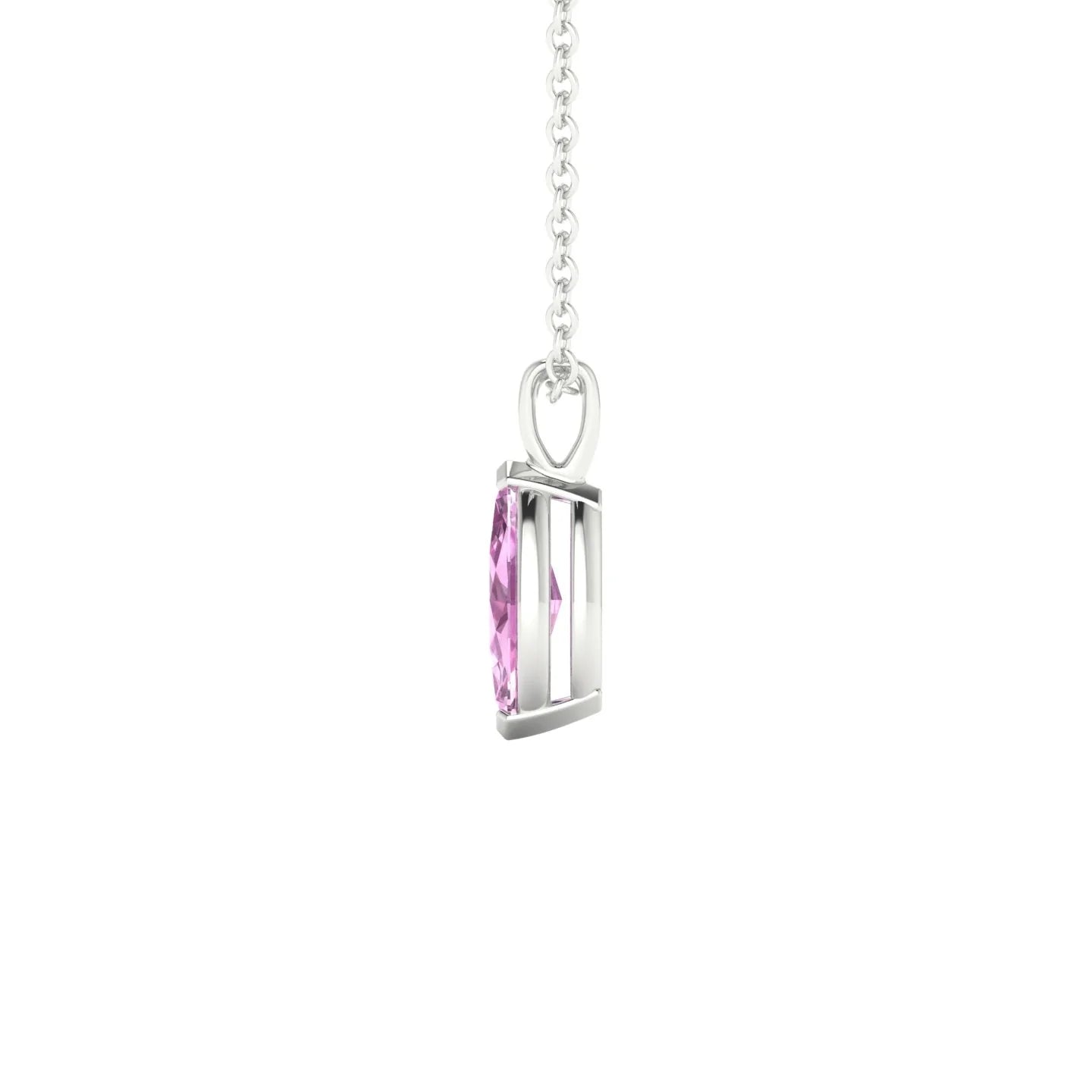 Reverse | 18k White Gold 8 x 4 mm Marquise Pink Sapphire Pendant