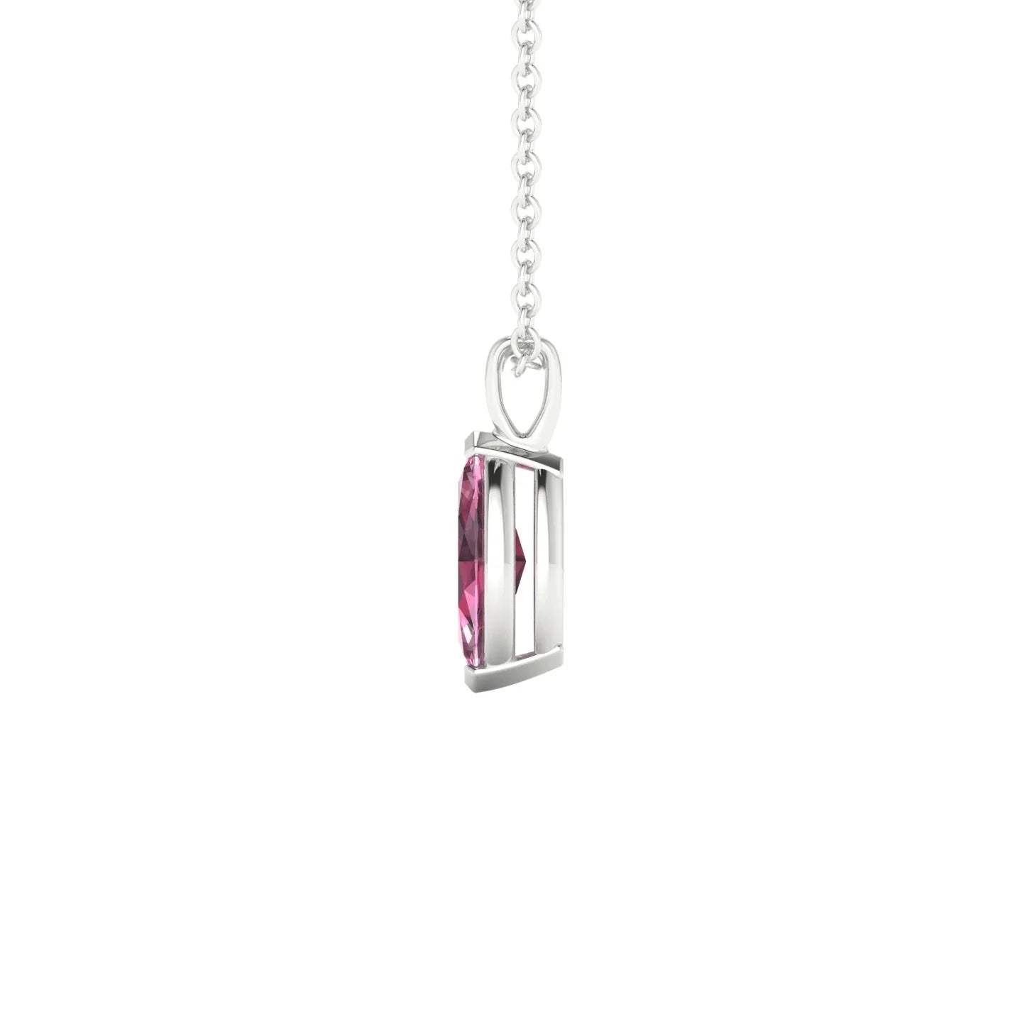 Reverse | 18k White Gold 8 x 4 mm Marquise Rhodolite Pendant