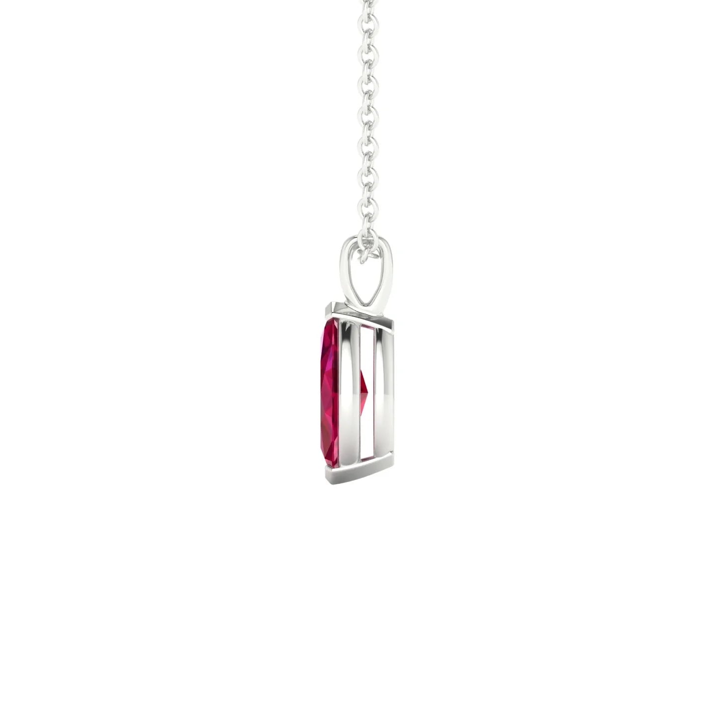 Reverse | 18k White Gold 8 x 4 mm Marquise Ruby Pendant