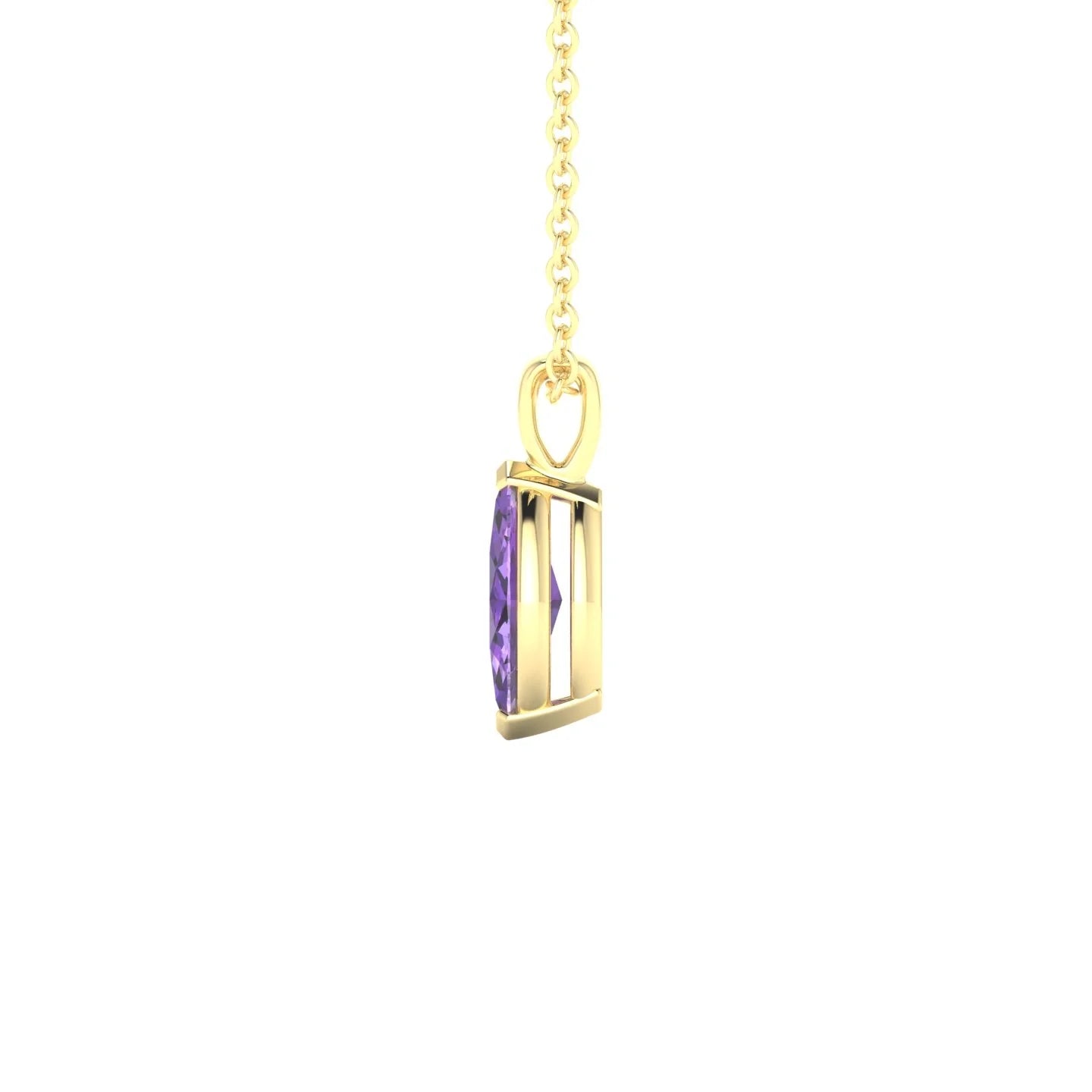 Reverse | 18k Yellow Gold 8 x 4 mm Marquise Amethyst Pendant