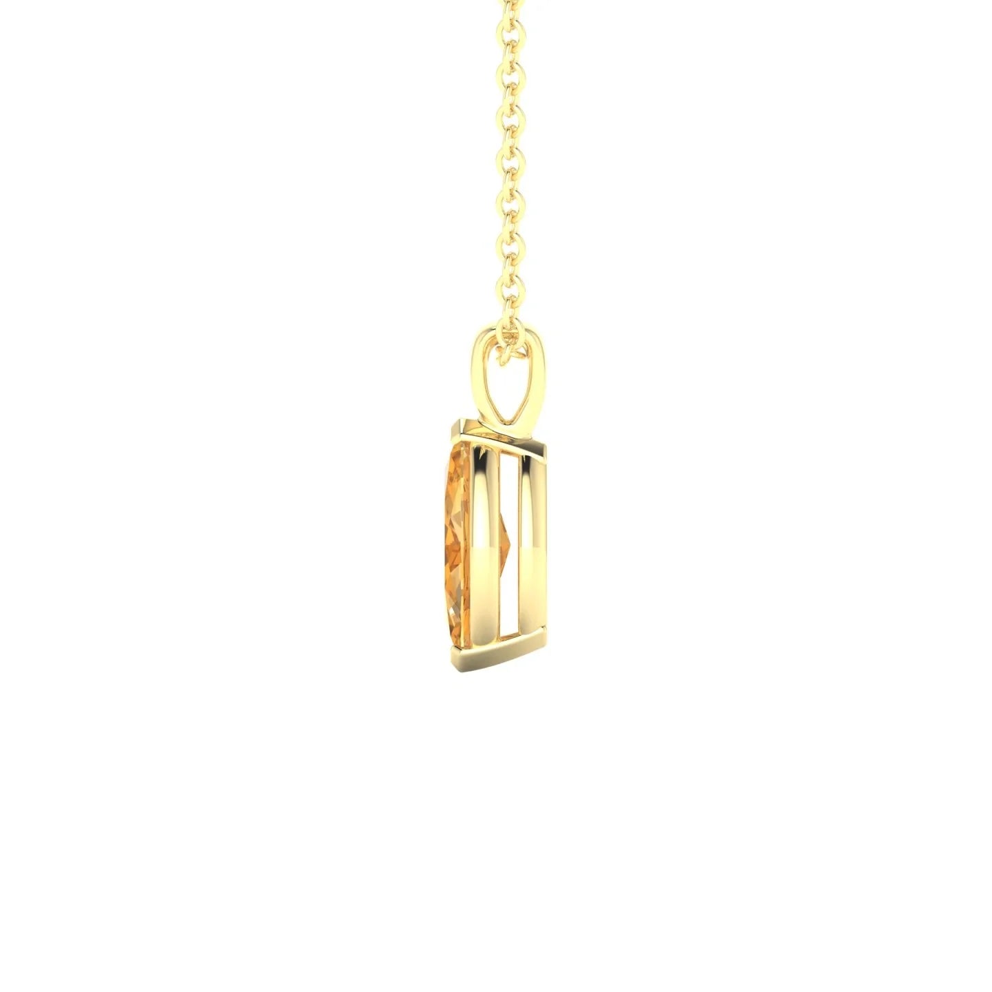 Reverse | 18k Yellow Gold 8 x 4 mm Marquise Citrine Pendant