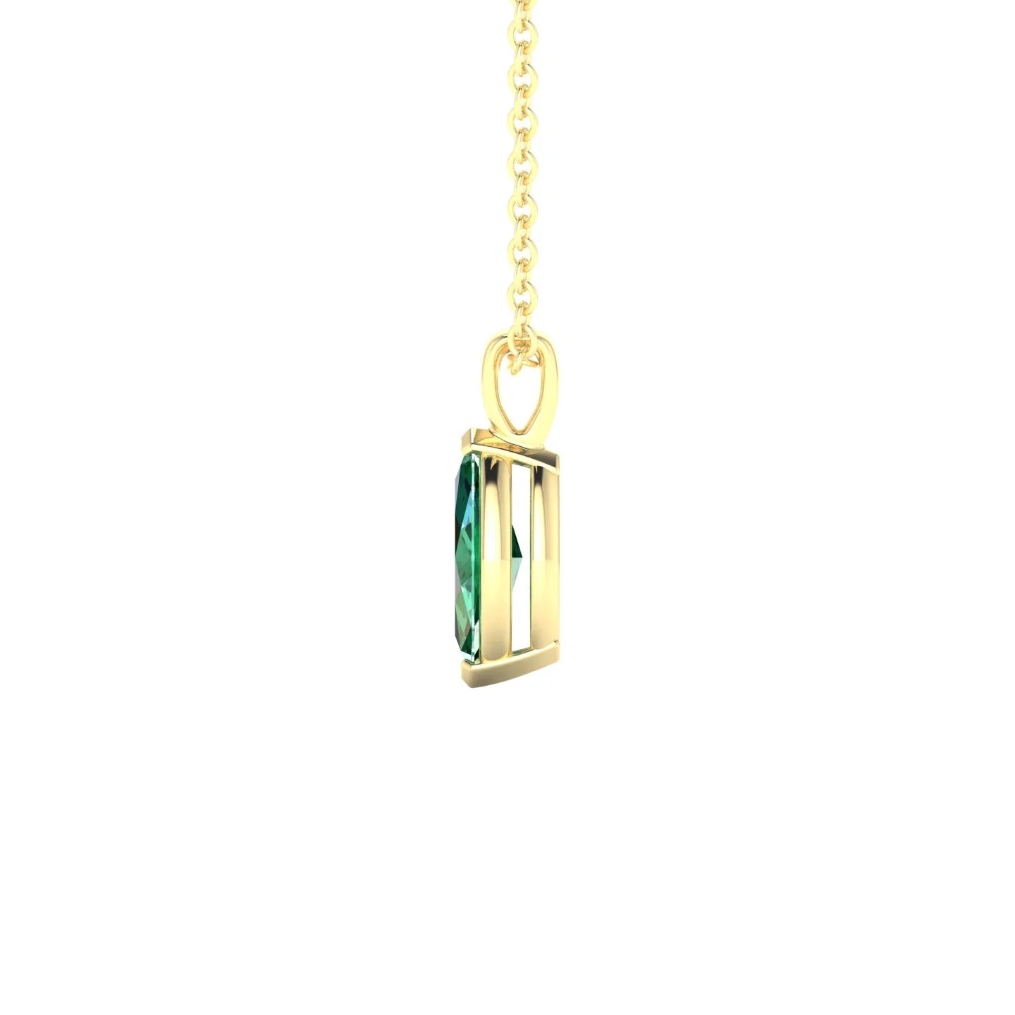Reverse | 18k Yellow Gold 8 x 4 mm Marquise Emerald Pendant