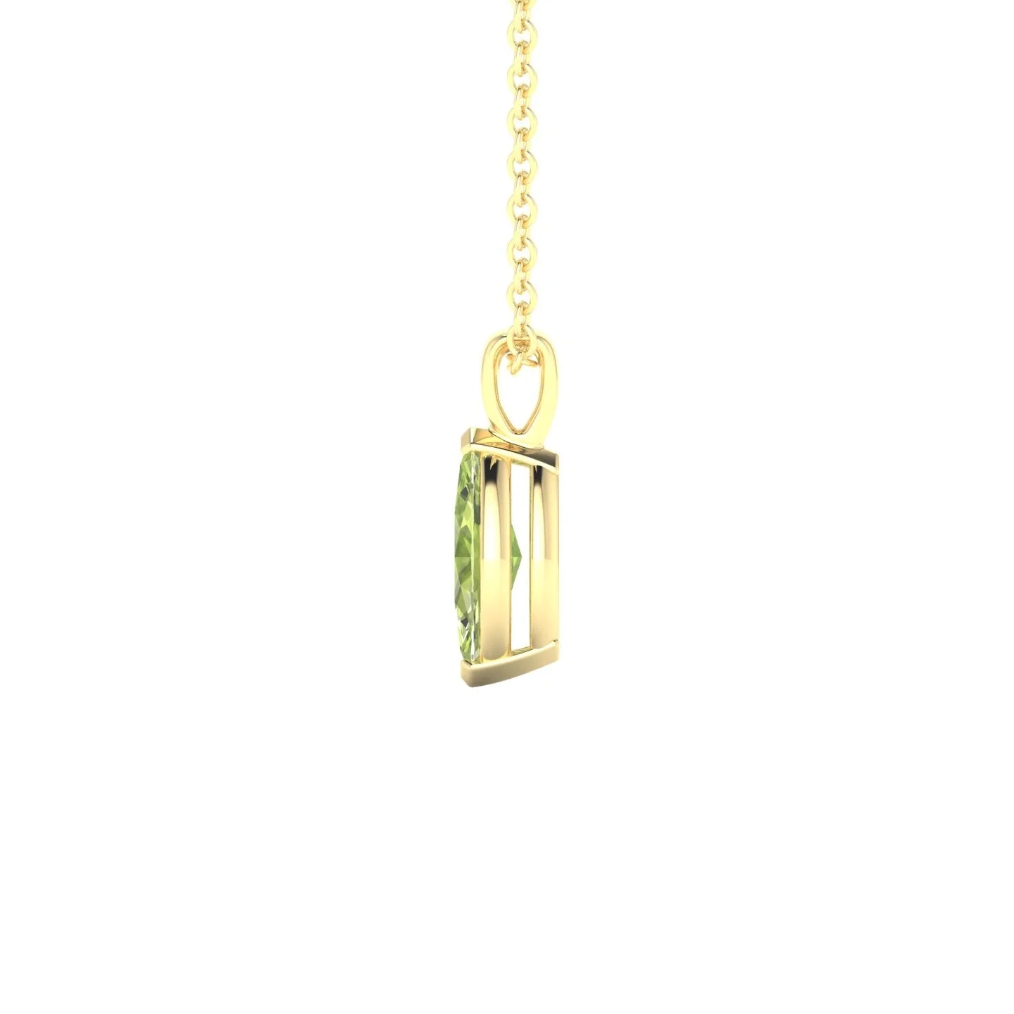 Reverse | 18k Yellow Gold 8 x 4 mm Marquise Peridot Pendant