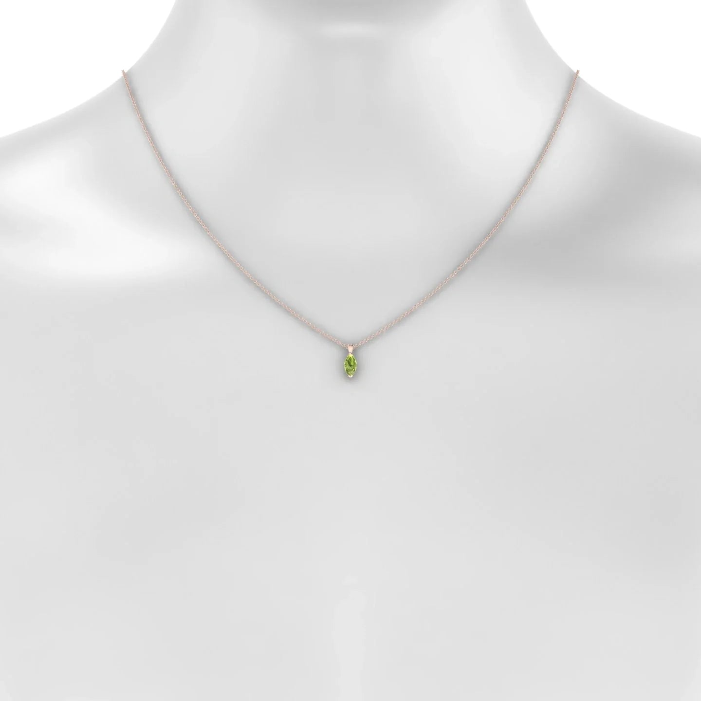 Reverse | 18k Rose Gold 8 x 4 mm Marquise Peridot Pendant