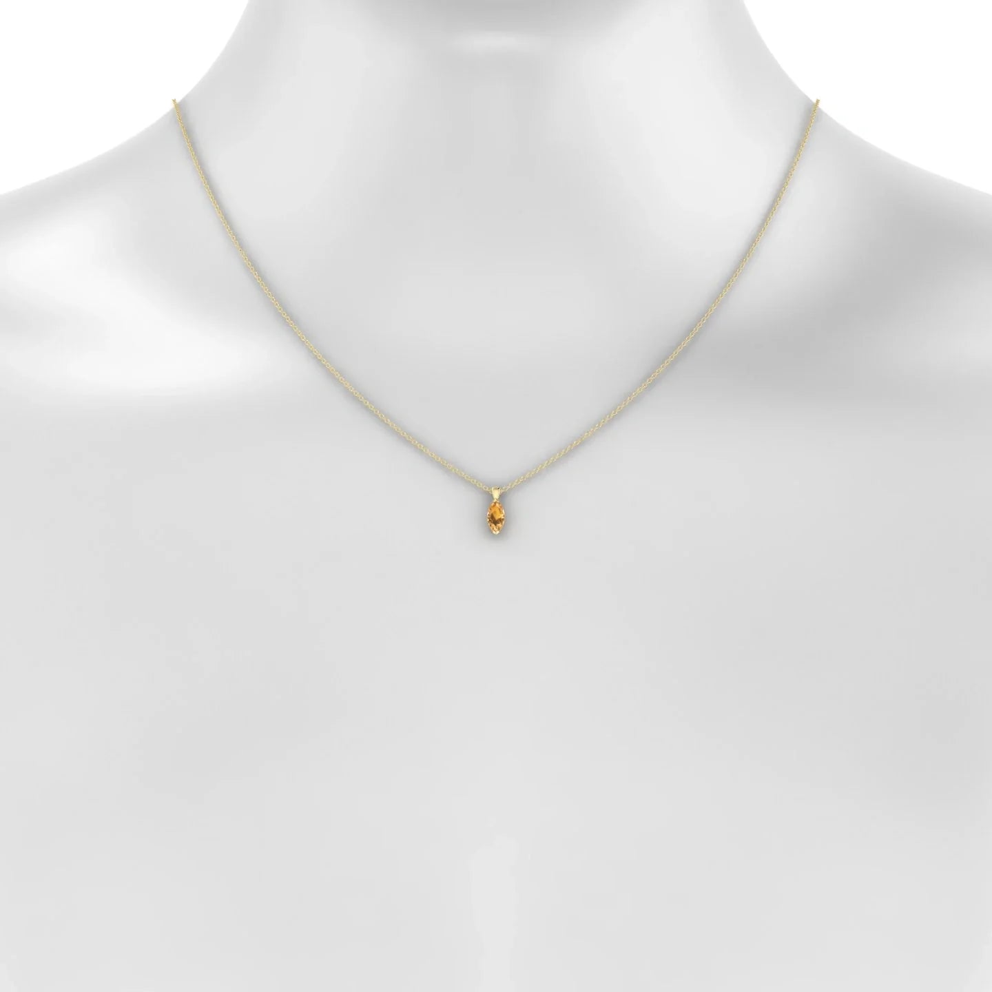 Reverse | 18k Yellow Gold 8 x 4 mm Marquise Citrine Pendant