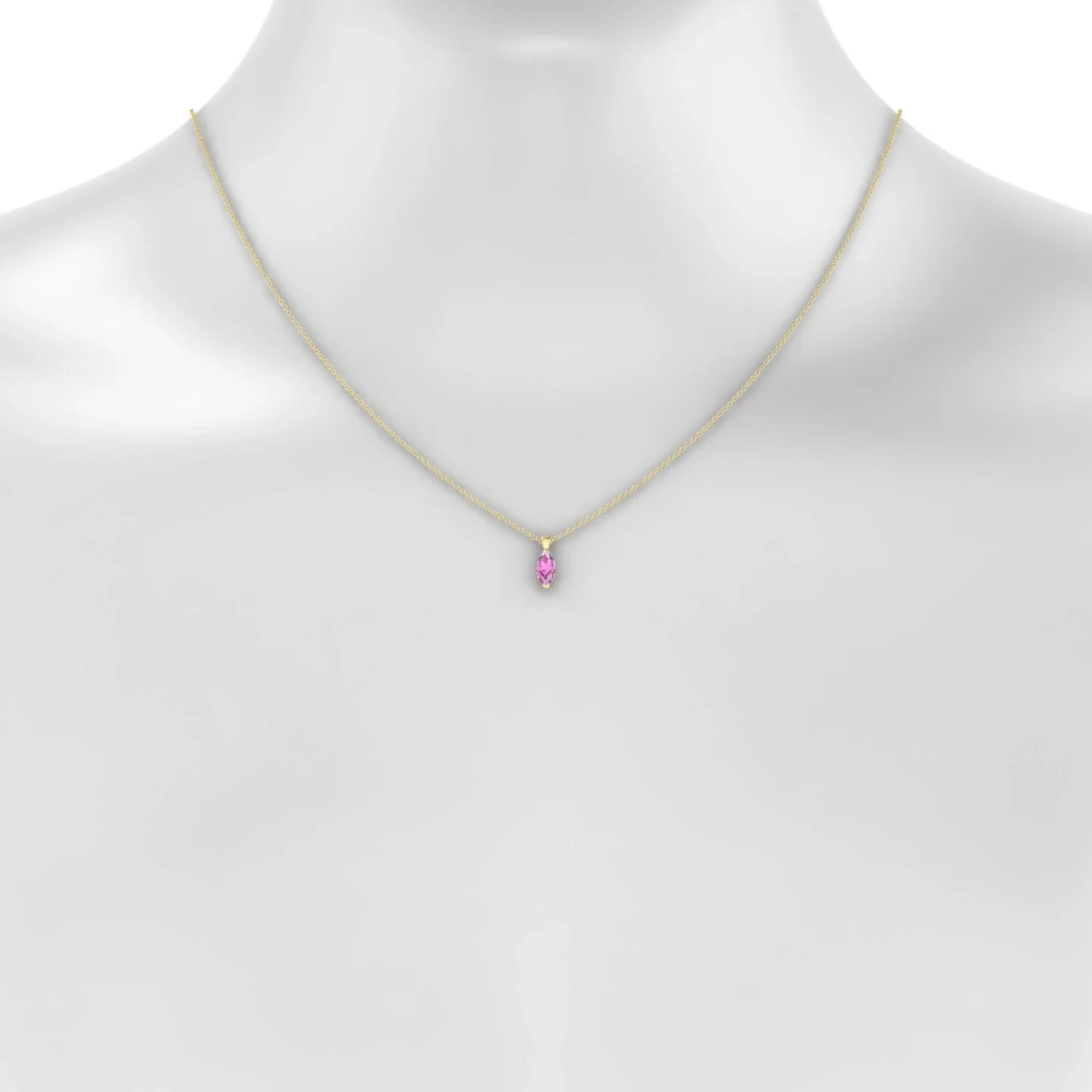 Reverse | 18k Yellow Gold 8 x 4 mm Marquise Pink Sapphire Pendant