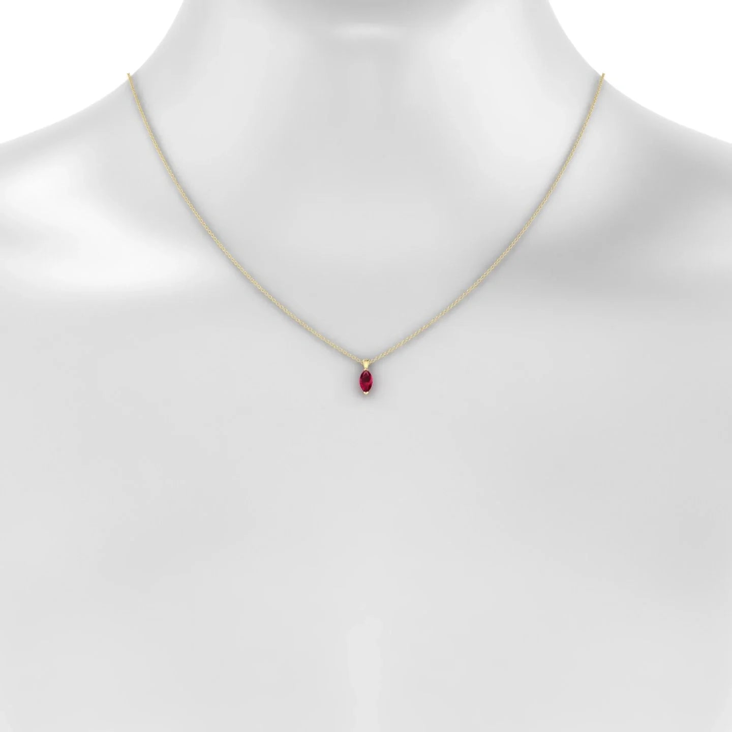 Reverse | 18k Yellow Gold 8 x 4 mm Marquise Ruby Pendant