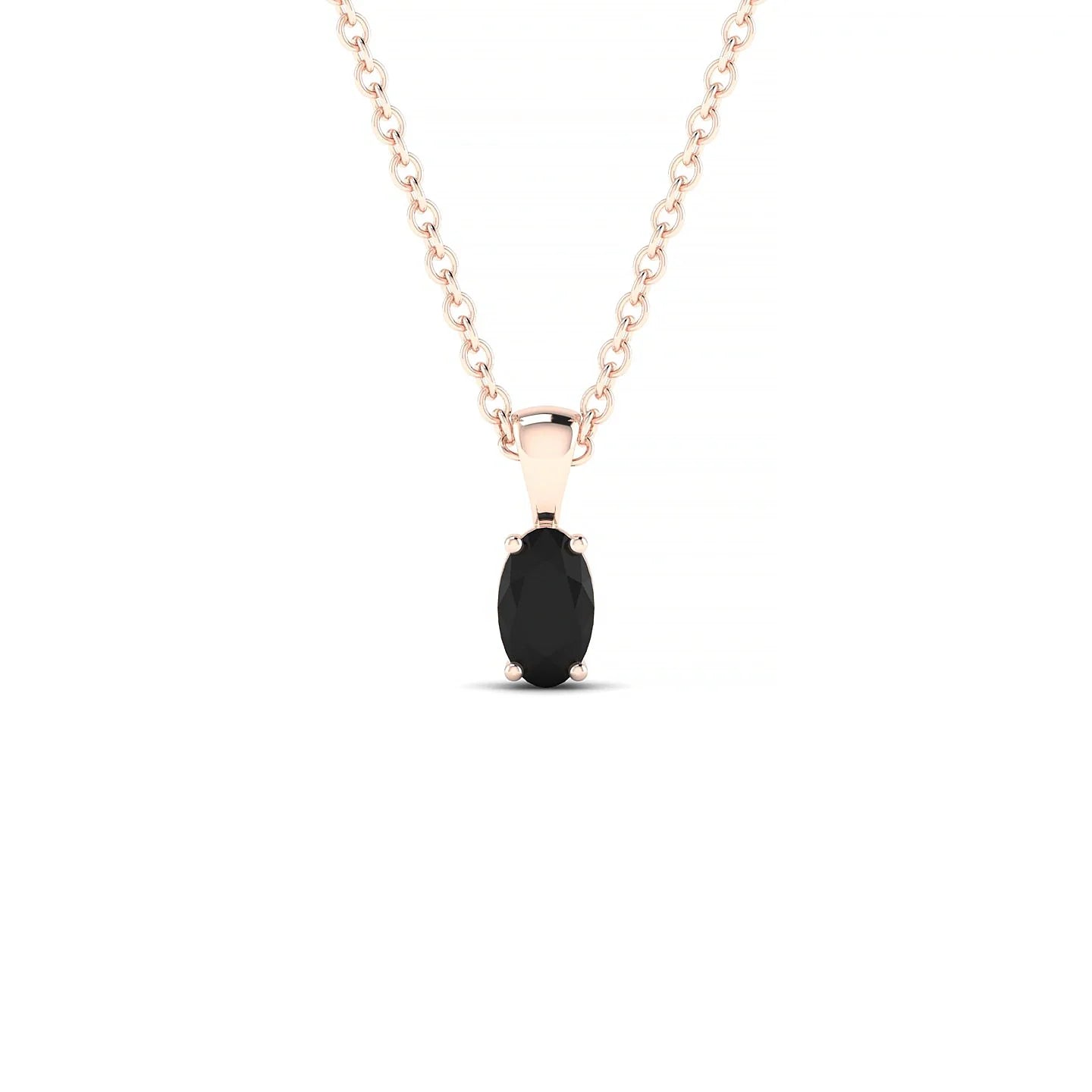 Reverse | 18k Rose Gold 5 x 3 mm Oval Black Diamond Pendant
