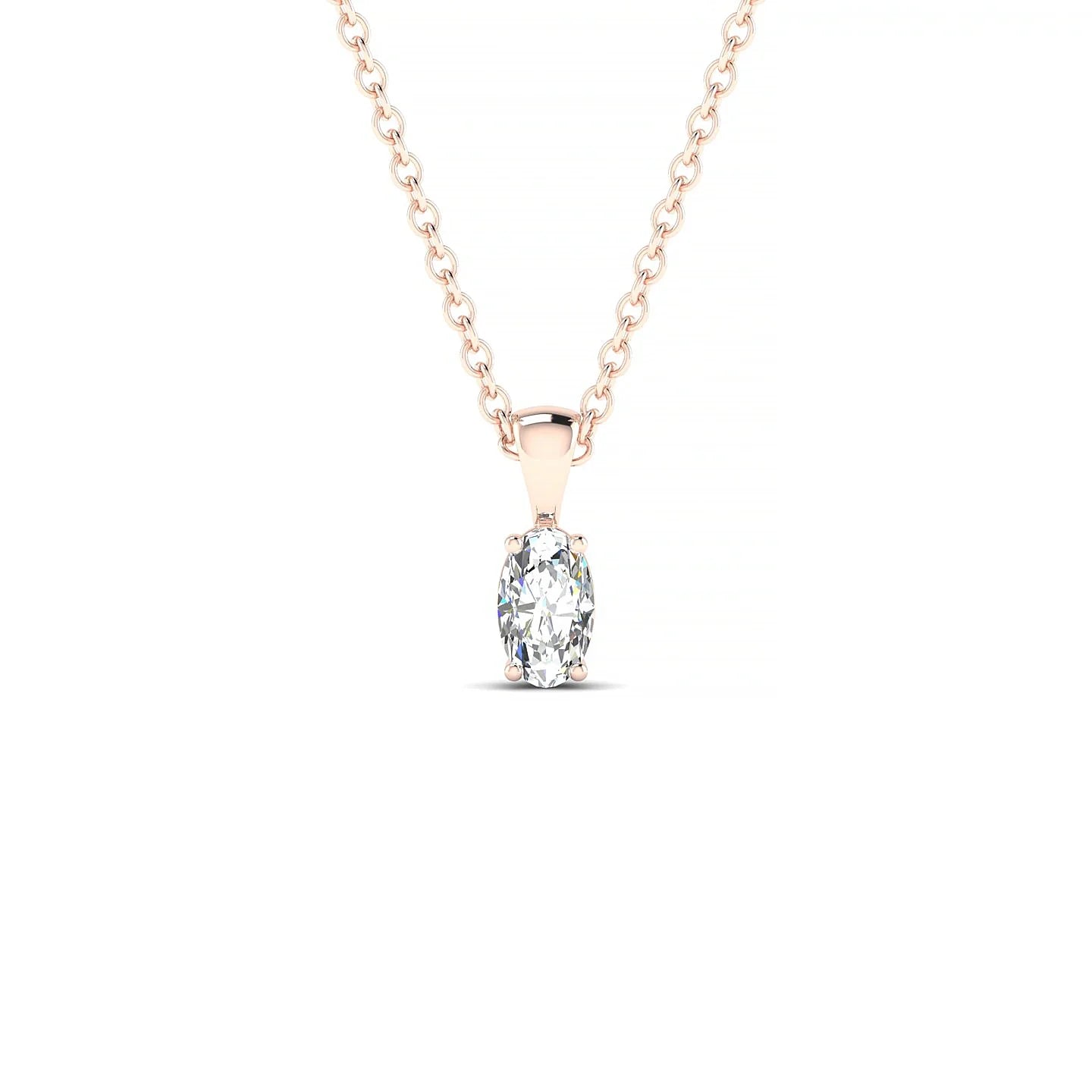 Reverse | 18k Rose Gold 5 x 3 mm Oval Diamond Pendant