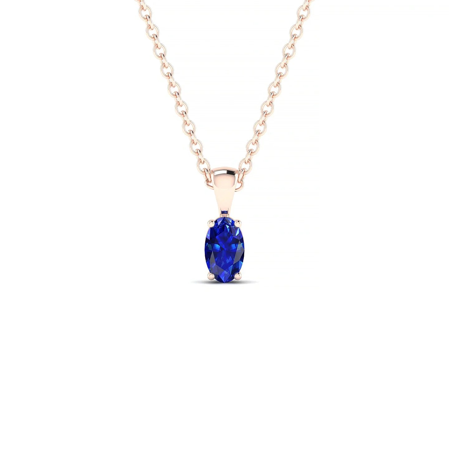 Reverse | 18k Rose Gold 5 x 3 mm Oval Sapphire Pendant