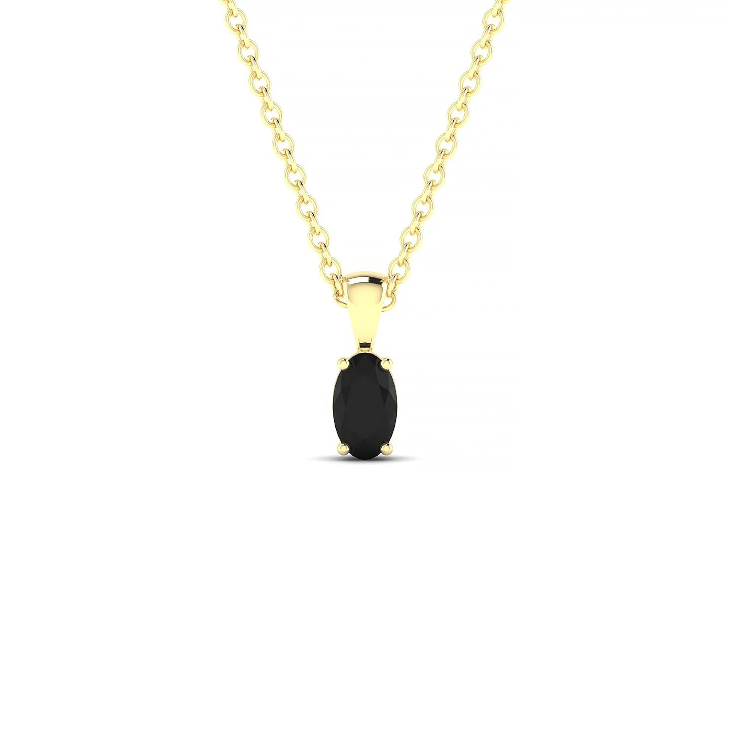 Reverse | 18k Yellow Gold 5 x 3 mm Oval Black Diamond Pendant