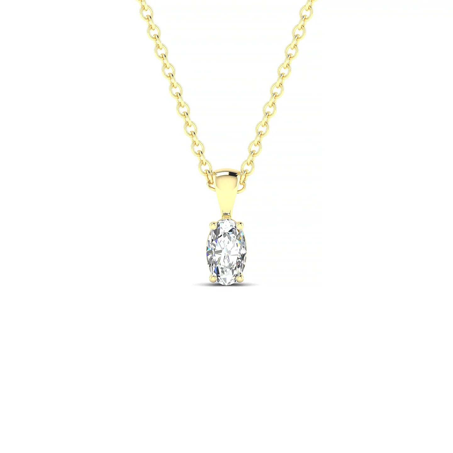 Reverse | 18k Yellow Gold 5 x 3 mm Oval Diamond Pendant