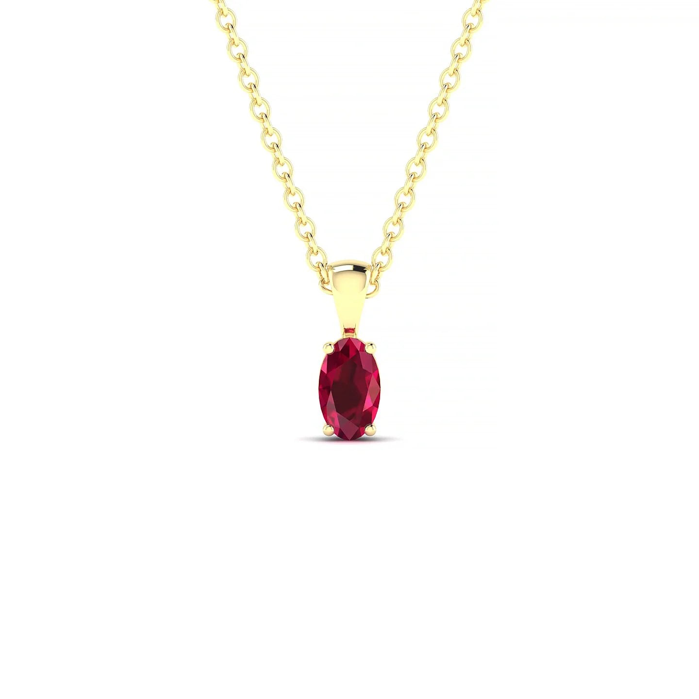 Reverse | 18k Yellow Gold 5 x 3 mm Oval Ruby Pendant
