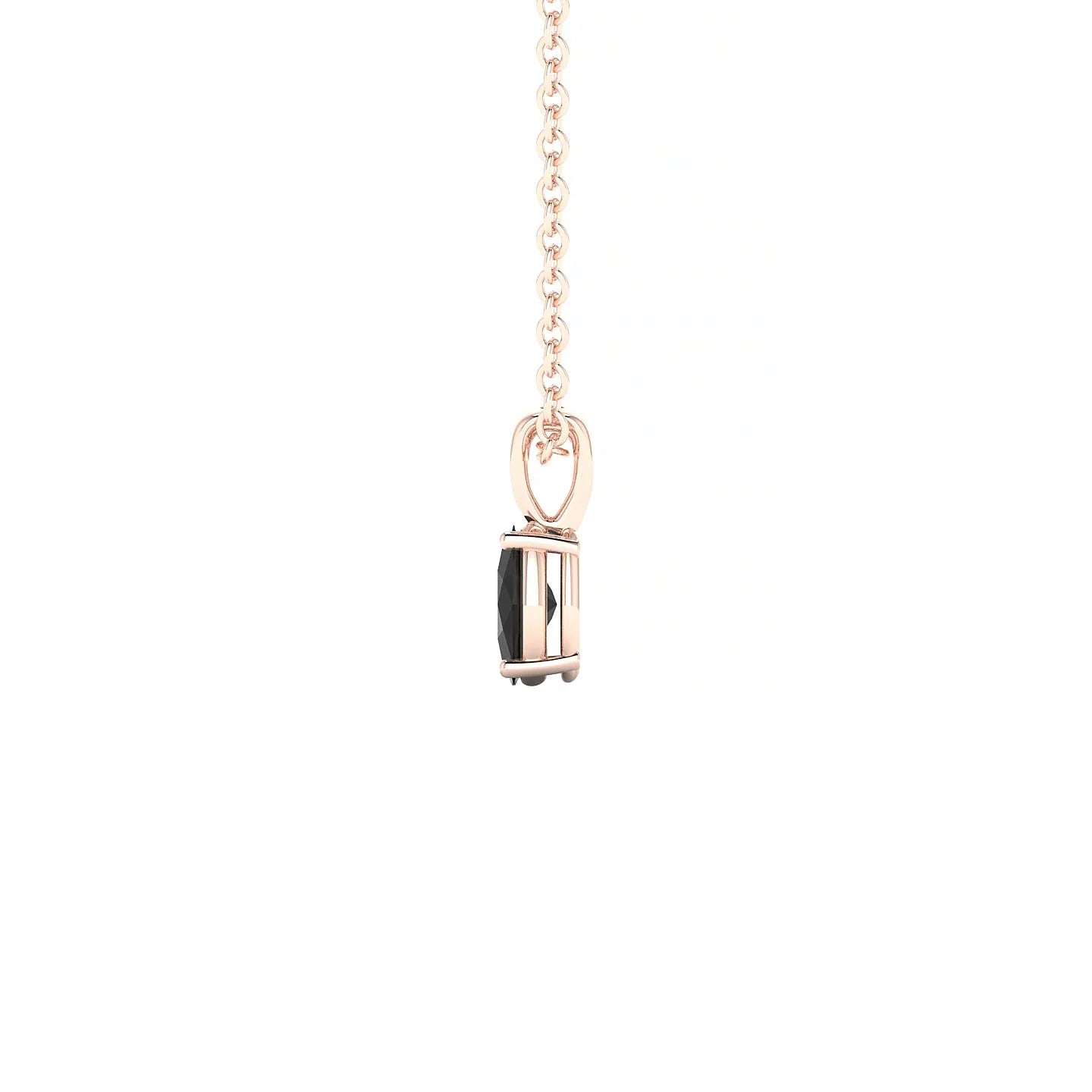 Reverse | 18k Rose Gold 5 x 3 mm Oval Black Diamond Pendant