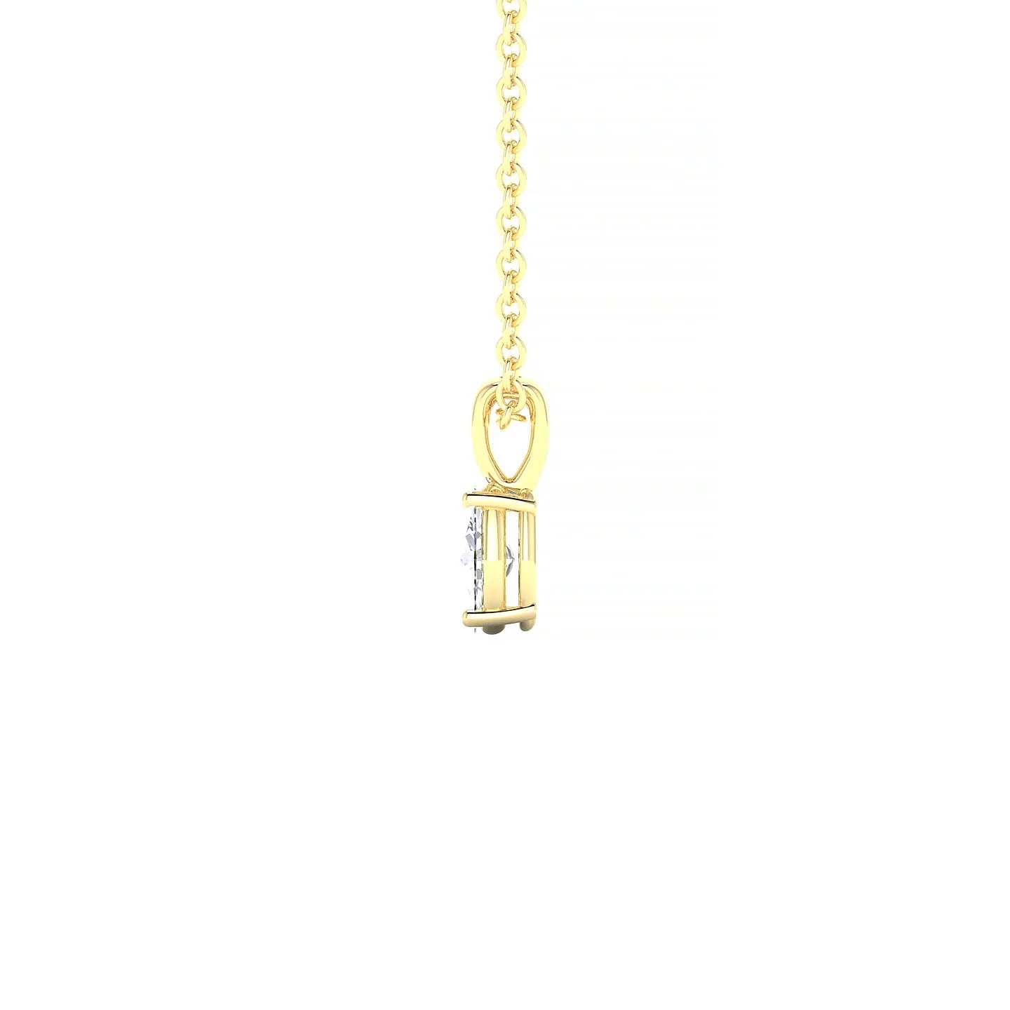 Reverse | 18k Yellow Gold 5 x 3 mm Oval Diamond Pendant