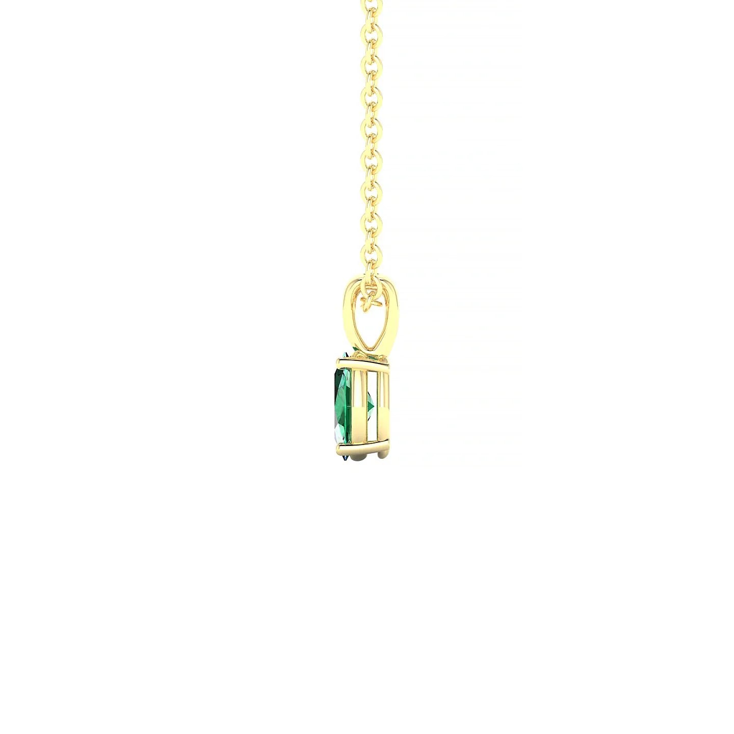 Reverse | 18k Yellow Gold 5 x 3 mm Oval Emerald Pendant