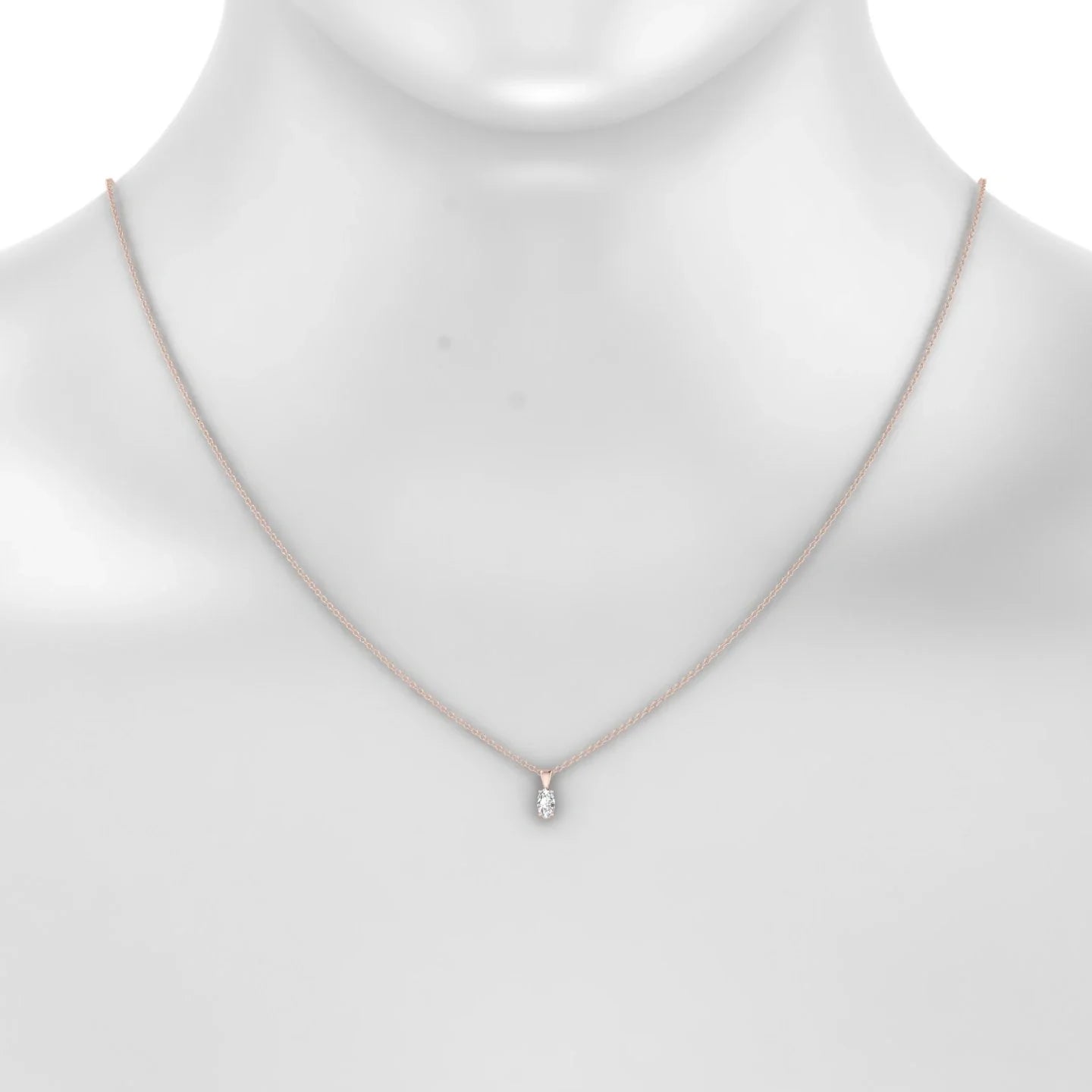 Reverse | 18k Rose Gold 5 x 3 mm Oval Diamond Pendant