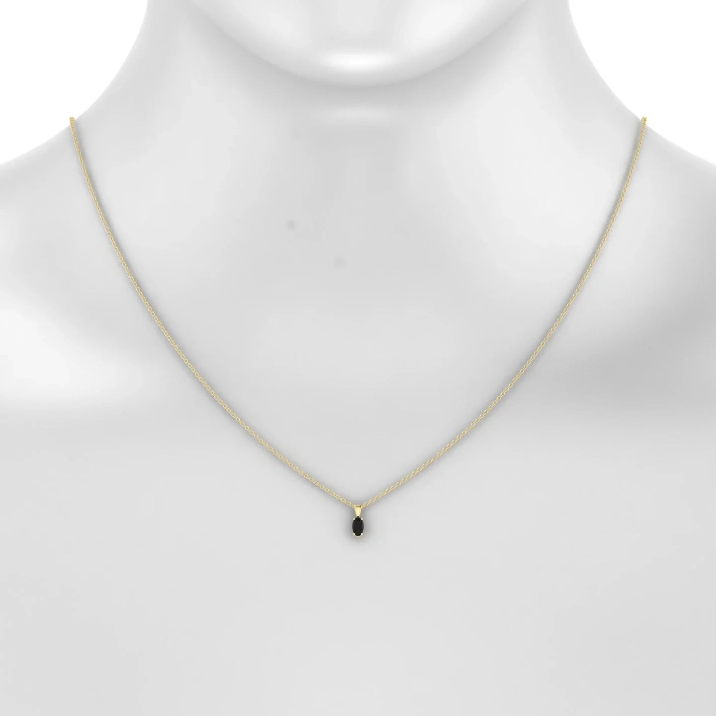 Reverse | 18k Yellow Gold 5 x 3 mm Oval Black Diamond Pendant
