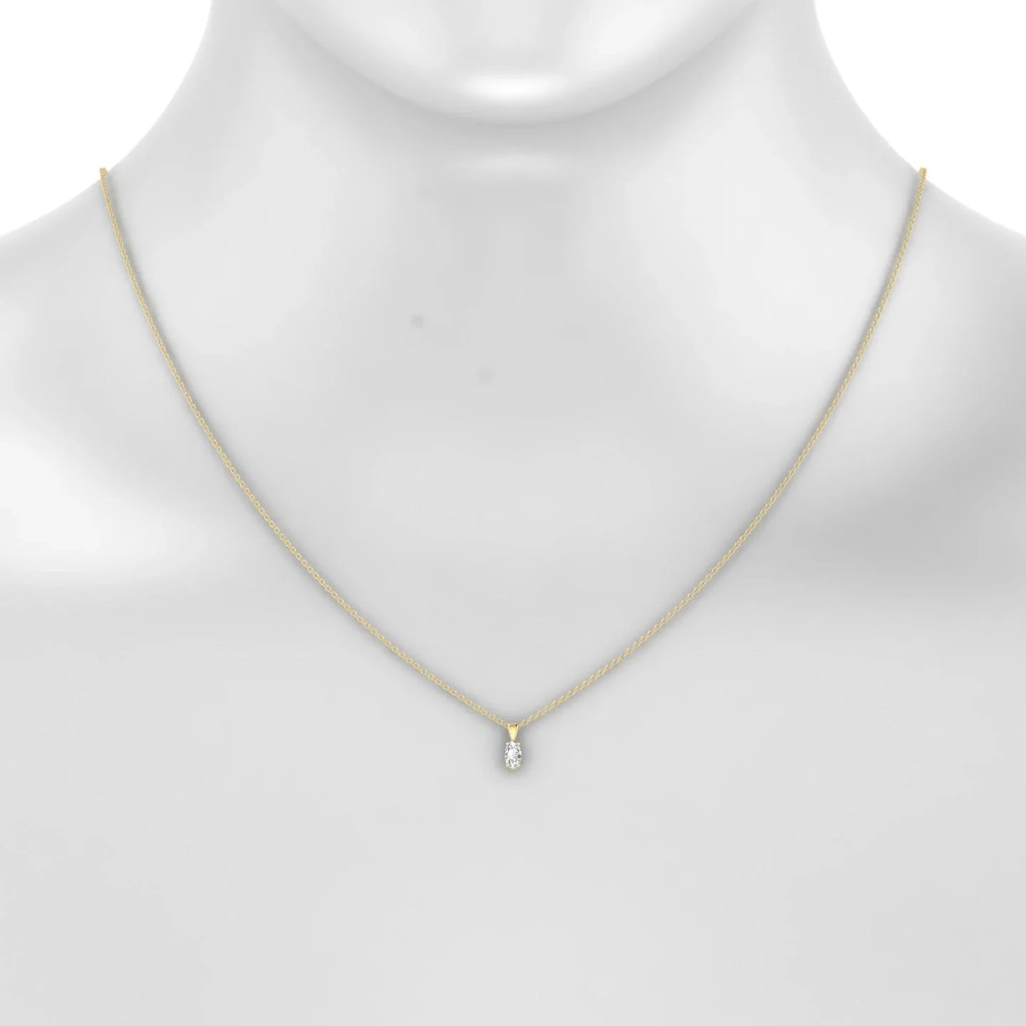Reverse | 18k Yellow Gold 5 x 3 mm Oval Diamond Pendant