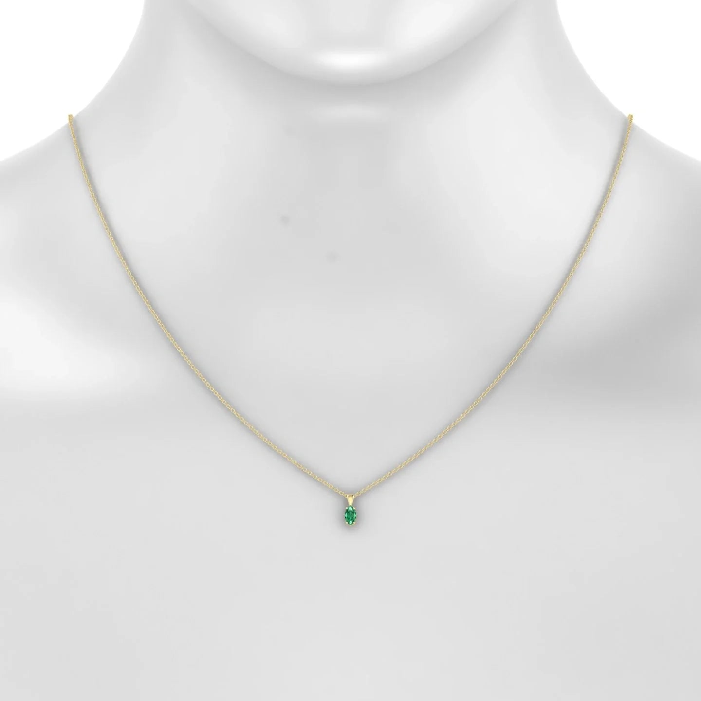 Reverse | 18k Yellow Gold 5 x 3 mm Oval Emerald Pendant