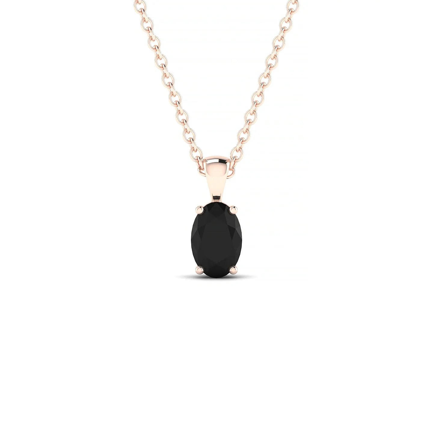 Reverse | 18k Rose Gold 6 x 4 mm Oval Black Diamond Pendant