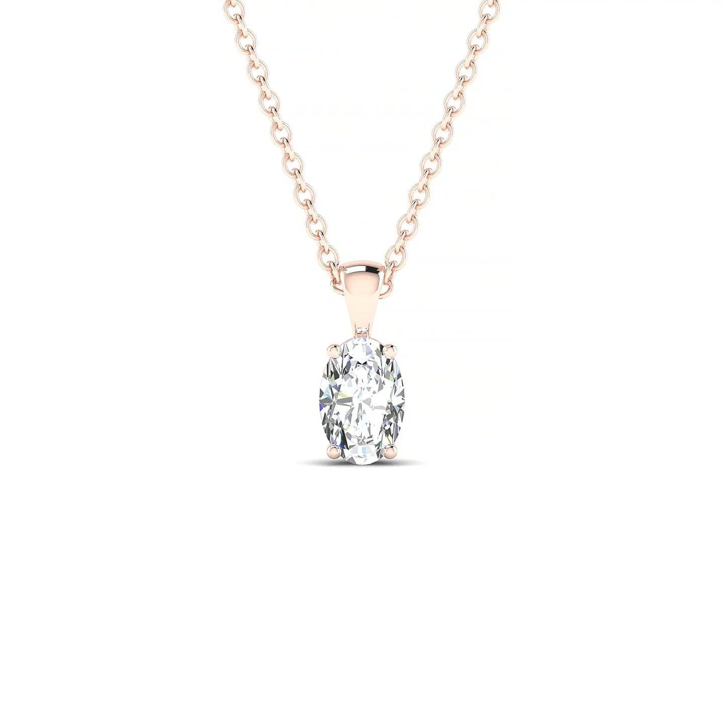 Reverse | 18k Rose Gold 6 x 4 mm Oval Diamond Pendant