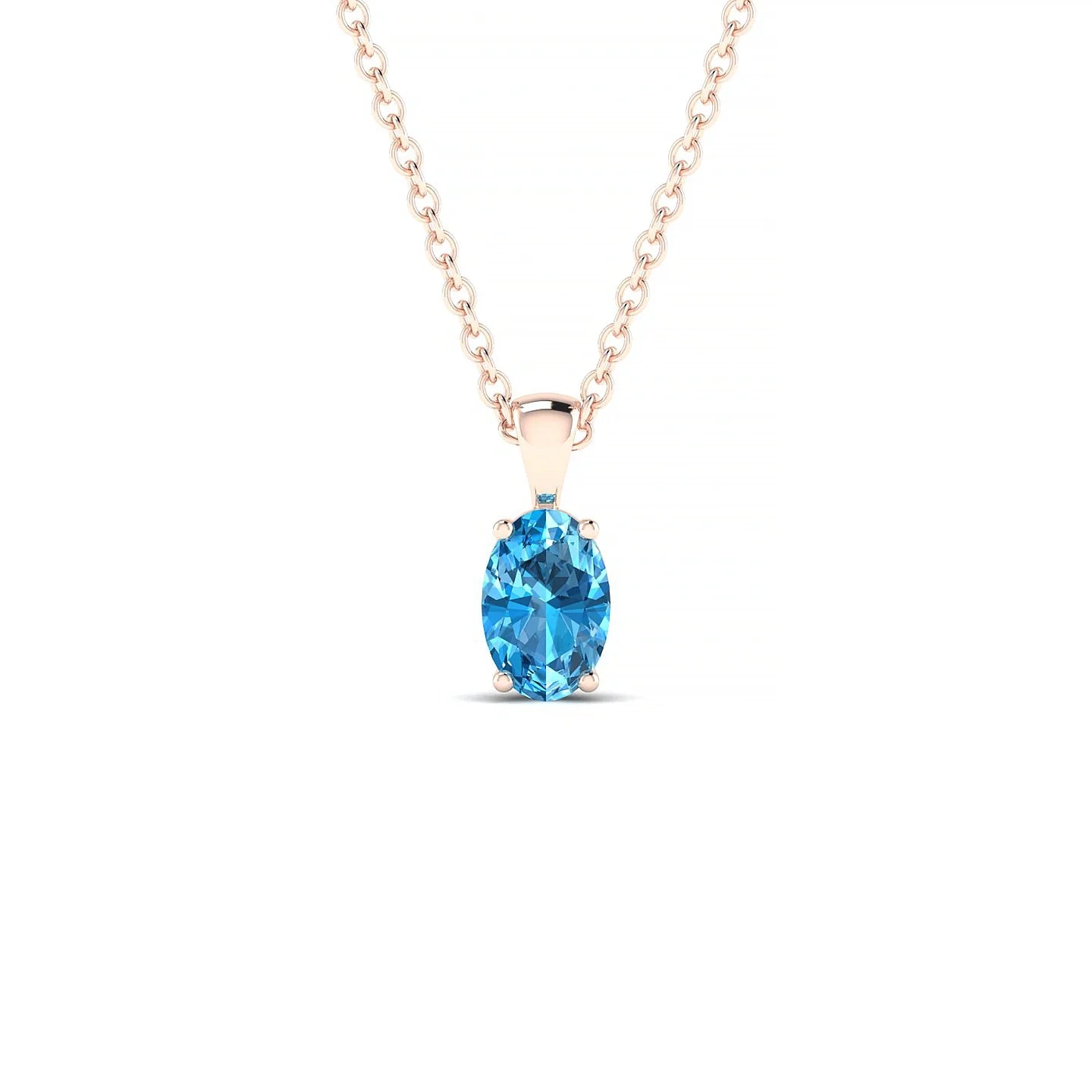 Reverse | 18k Rose Gold 6 x 4 mm Oval Topaz Pendant