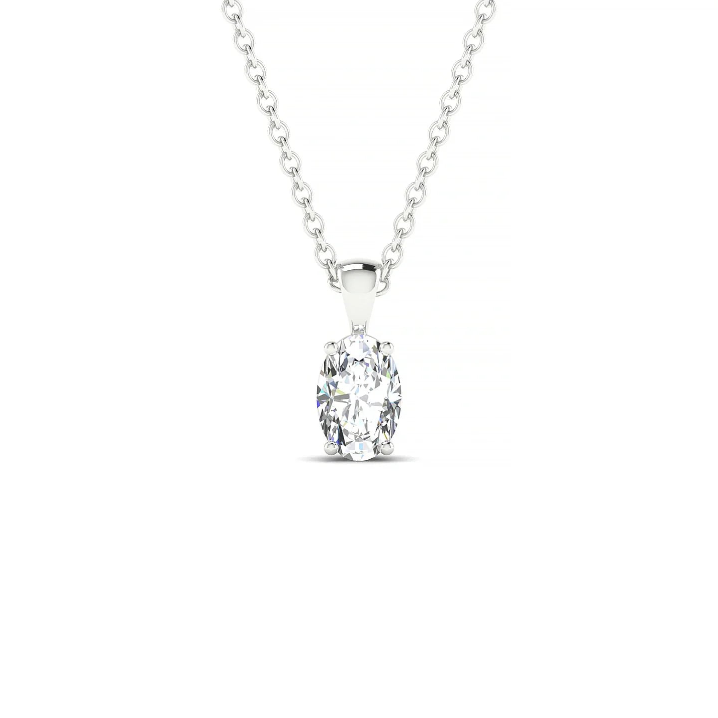 Reverse | 18k White Gold 6 x 4 mm Oval Diamond Pendant