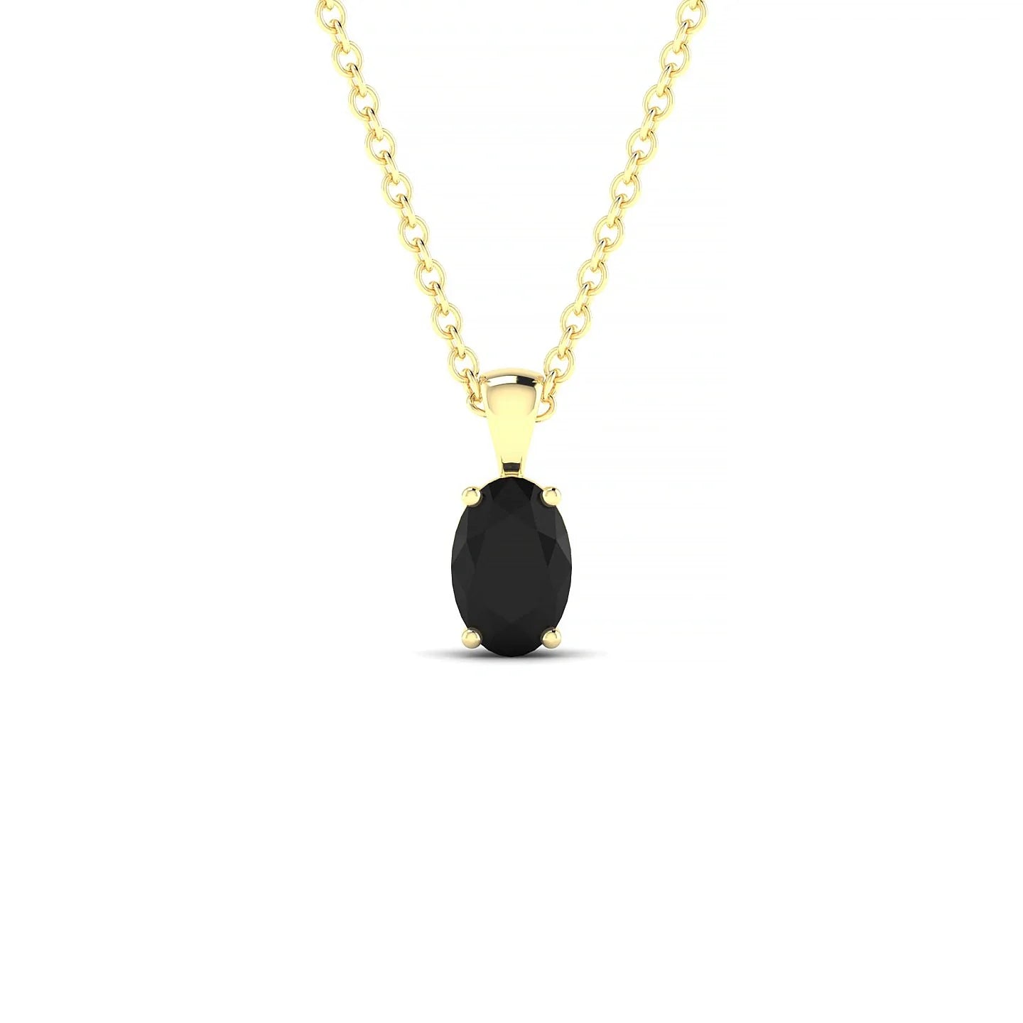 Reverse | 18k Yellow Gold 6 x 4 mm Oval Black Diamond Pendant