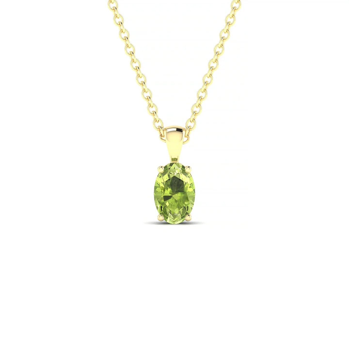 Reverse | 18k Yellow Gold 6 x 4 mm Oval Peridot Pendant